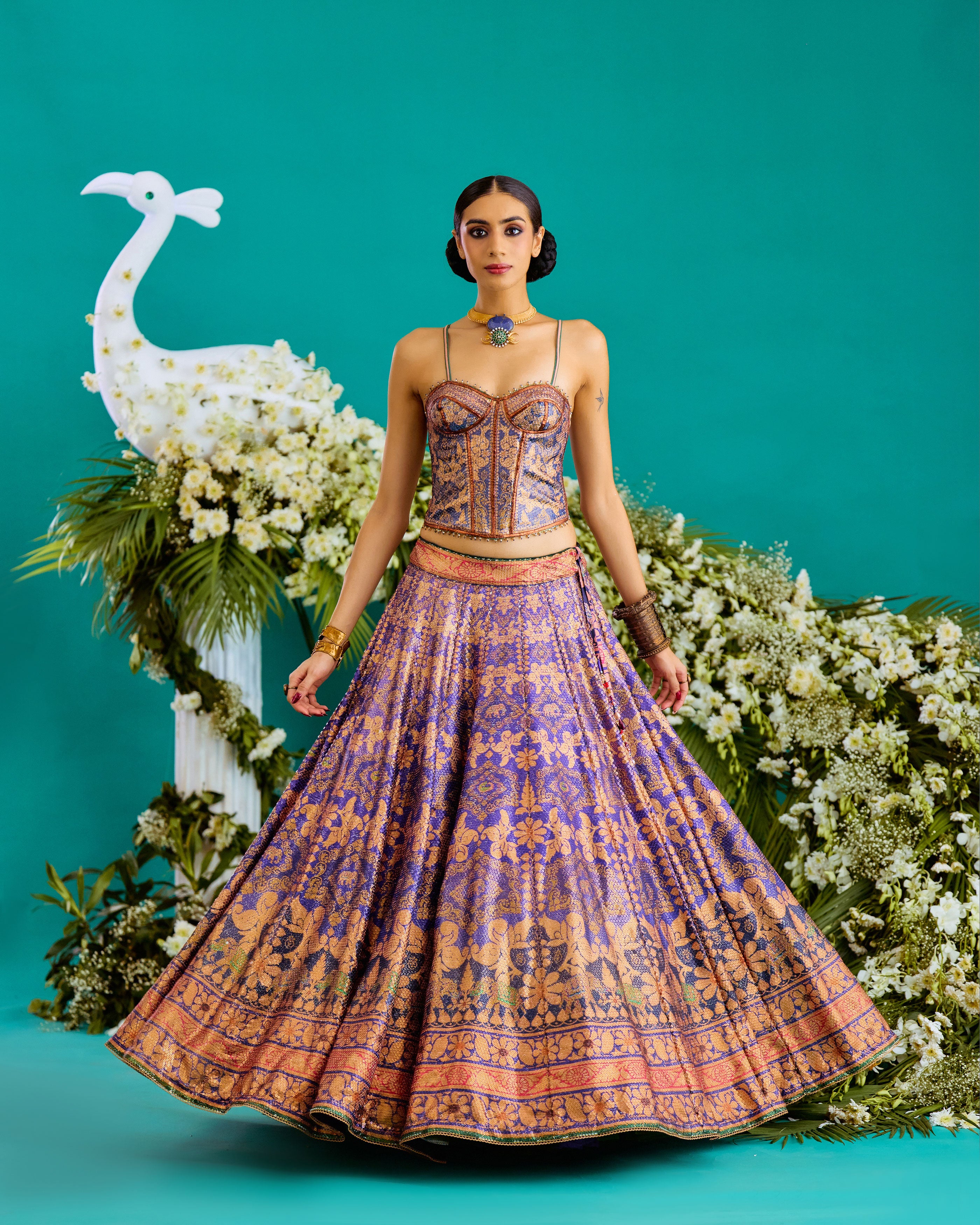Baati : Corset Leela - Purple/Gold