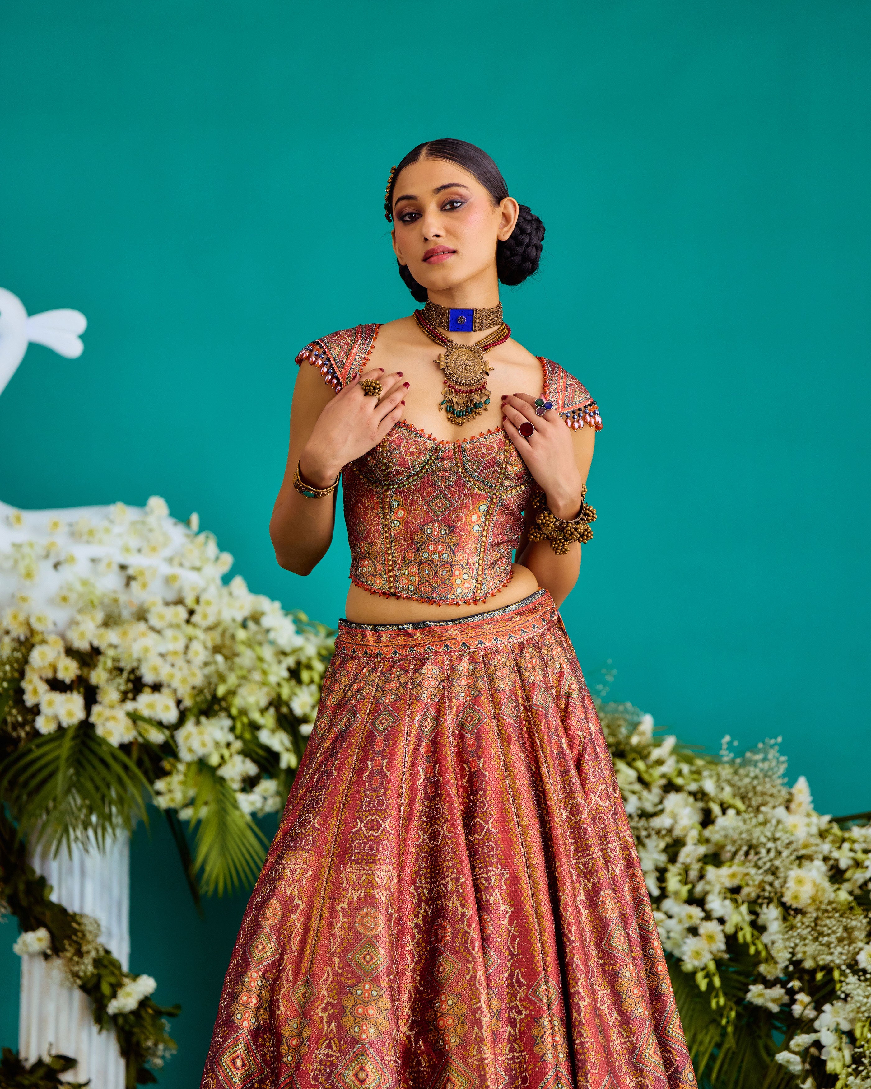 Baati : Corset Leela - Rust/Gold