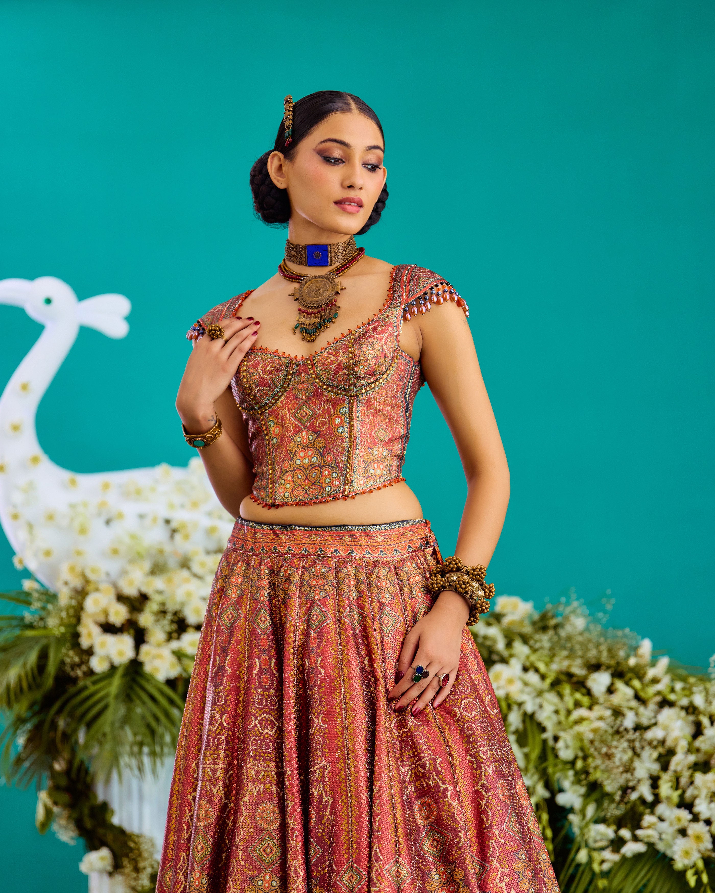 Baati : Corset Leela - Rust/Gold