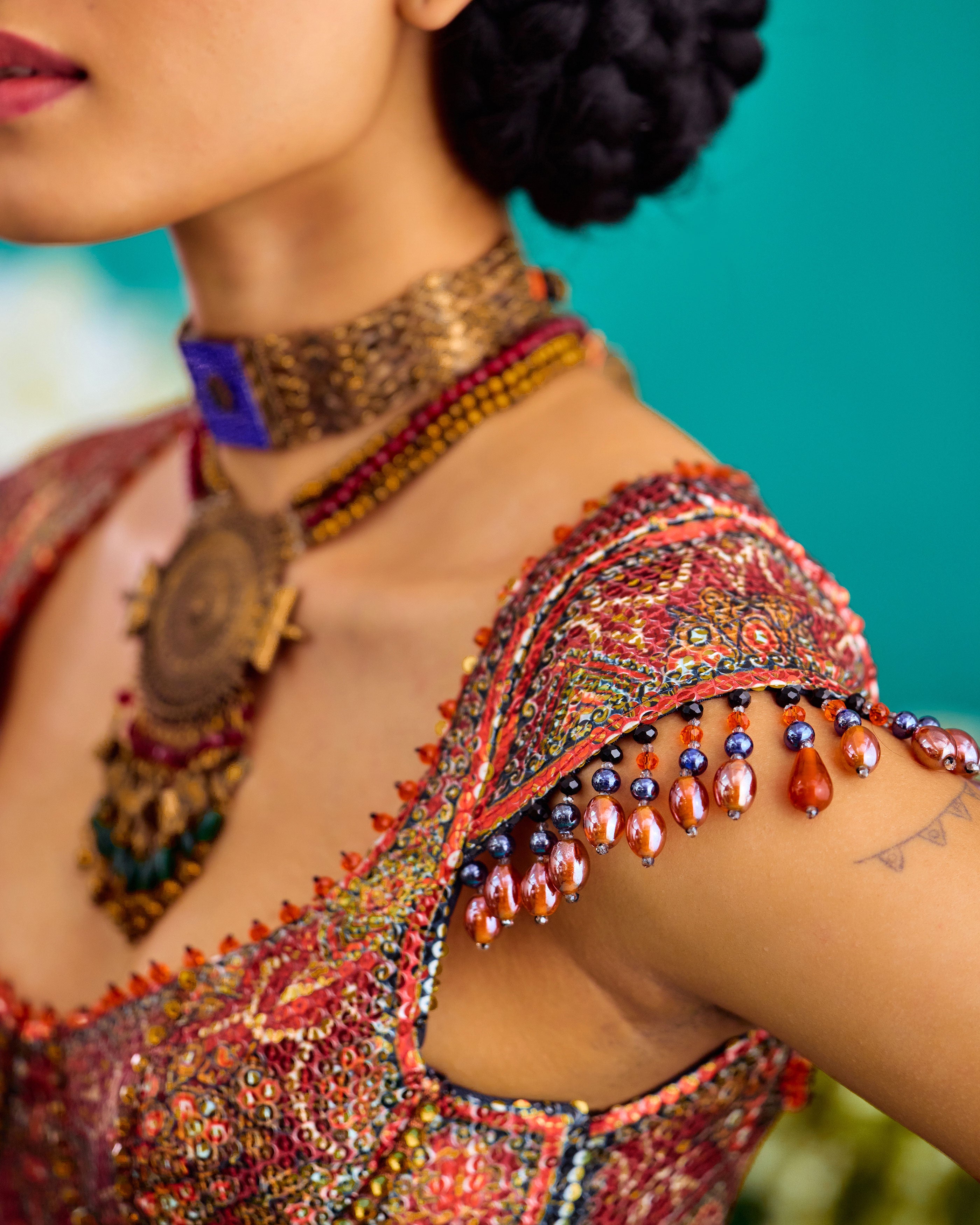Baati : Corset Leela - Rust/Gold