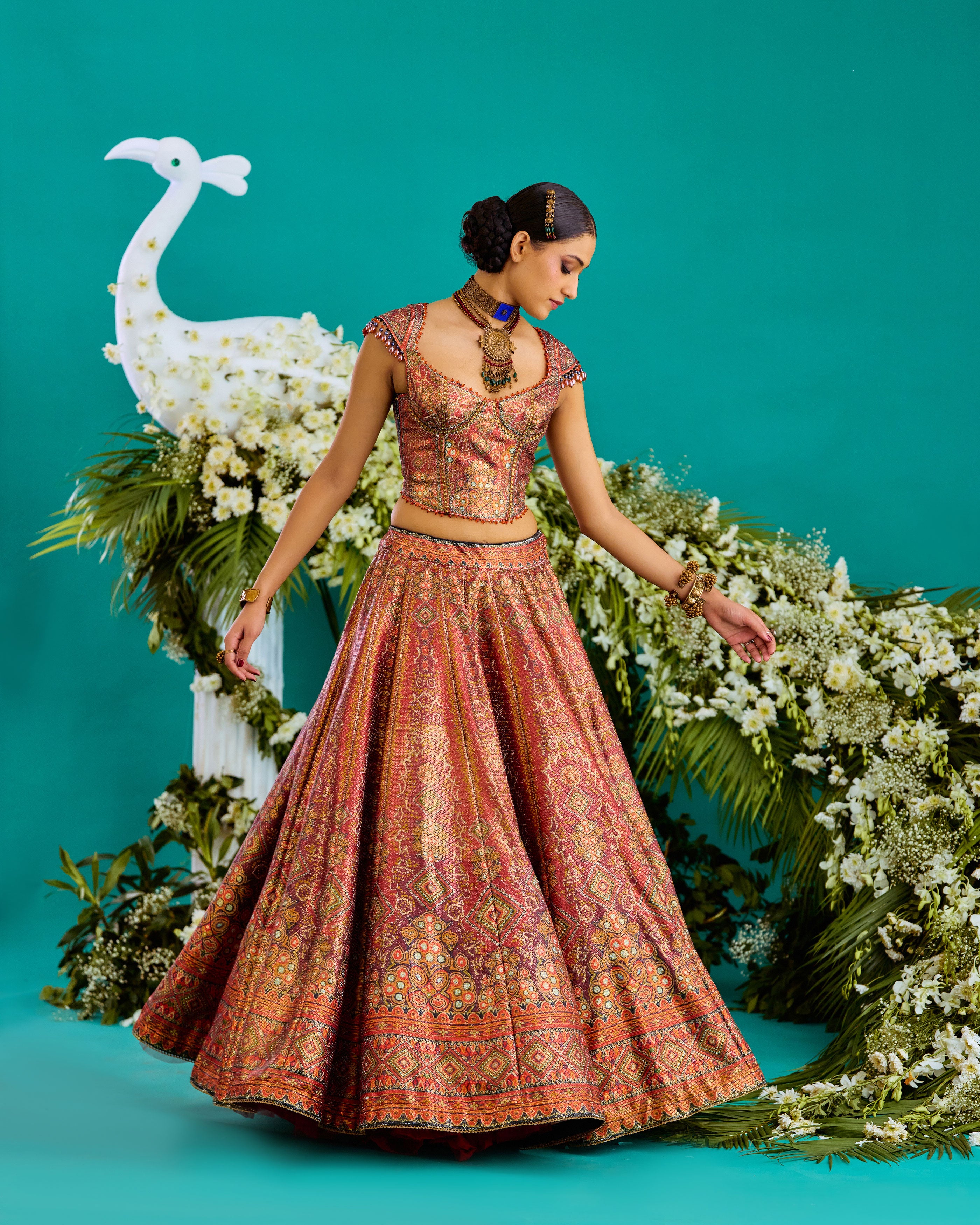 Baati : Corset Leela - Rust/Gold
