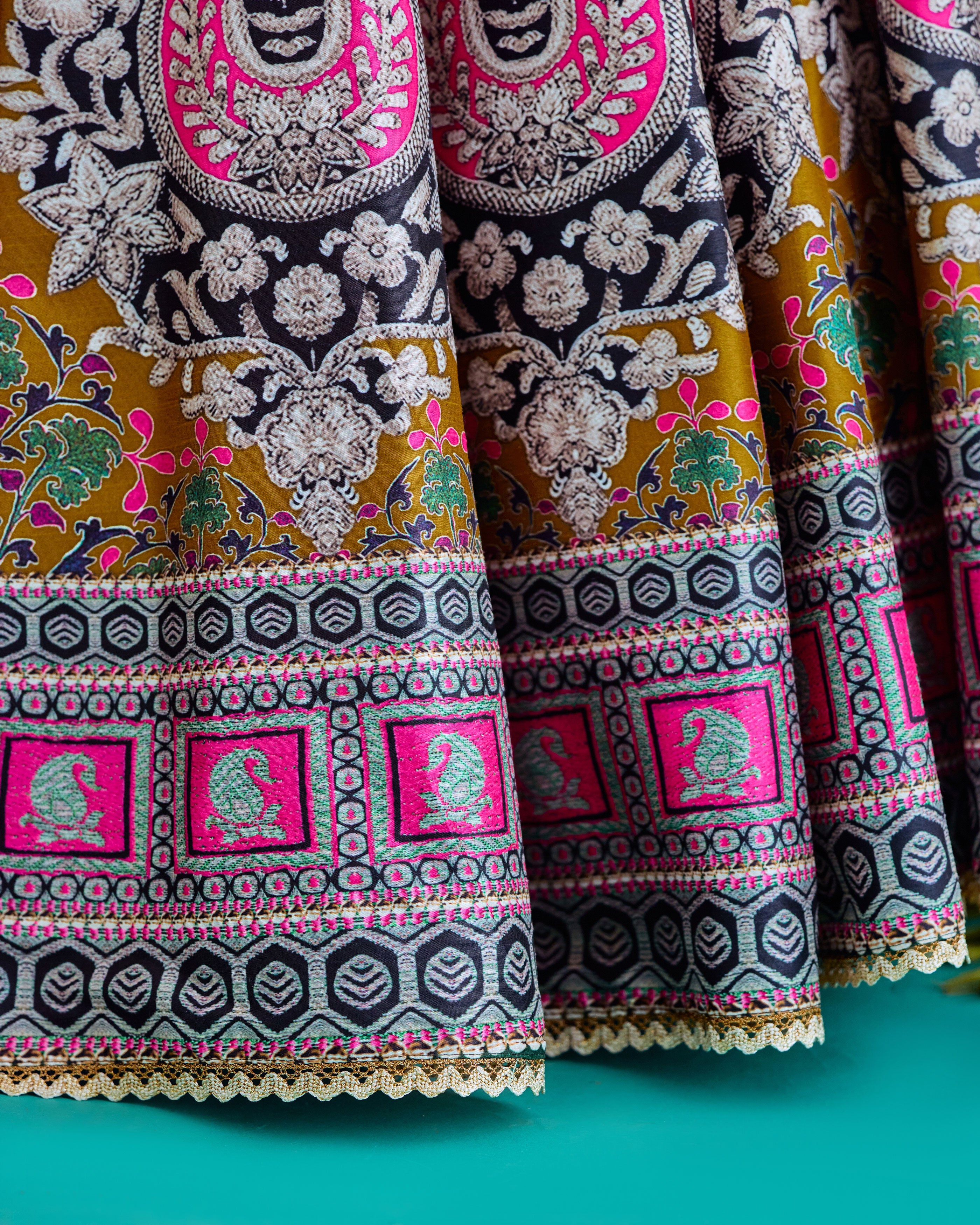 Baati : Leela - Fuchsia/Anise Green