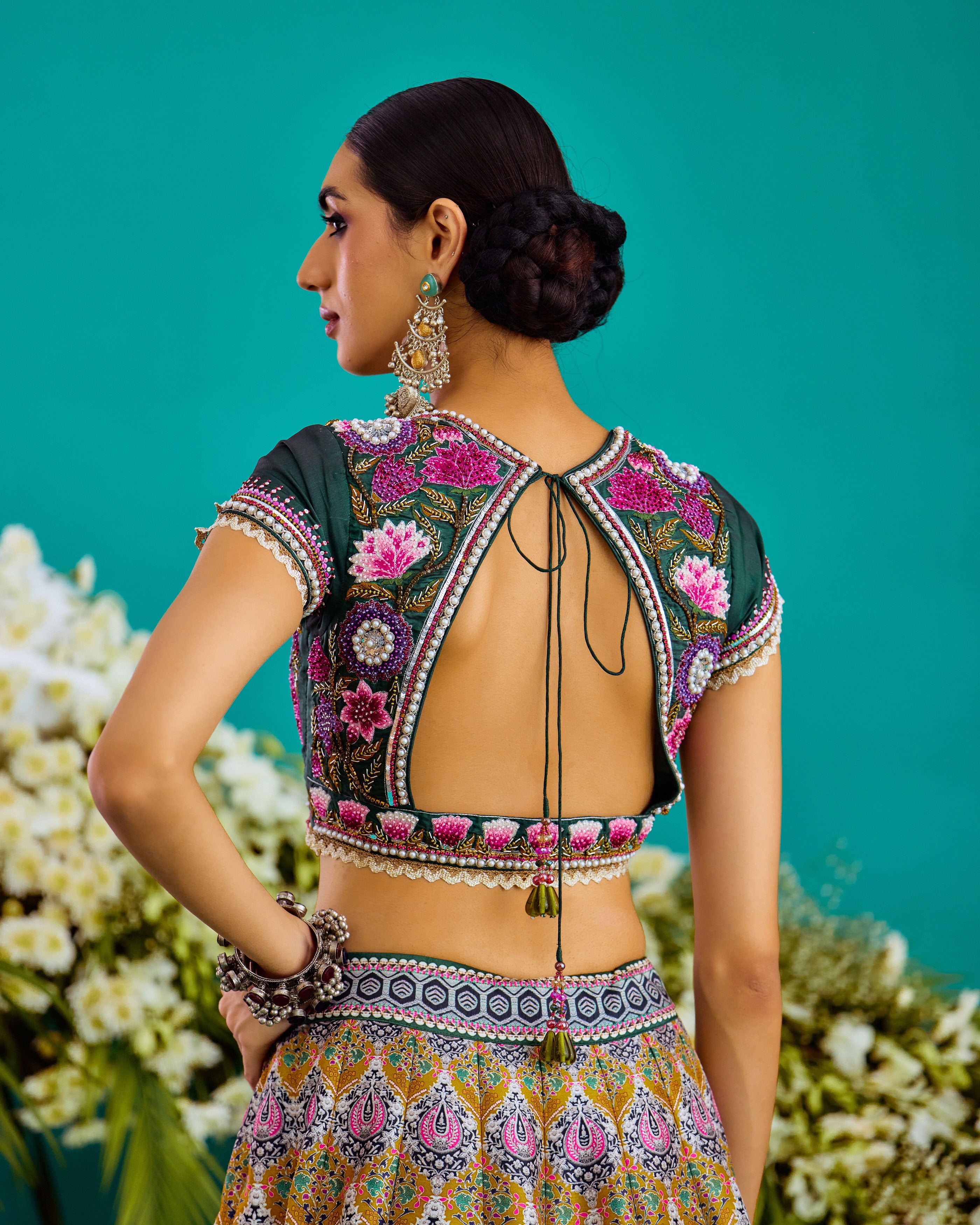 Baati : Leela - Fuchsia/Anise Green