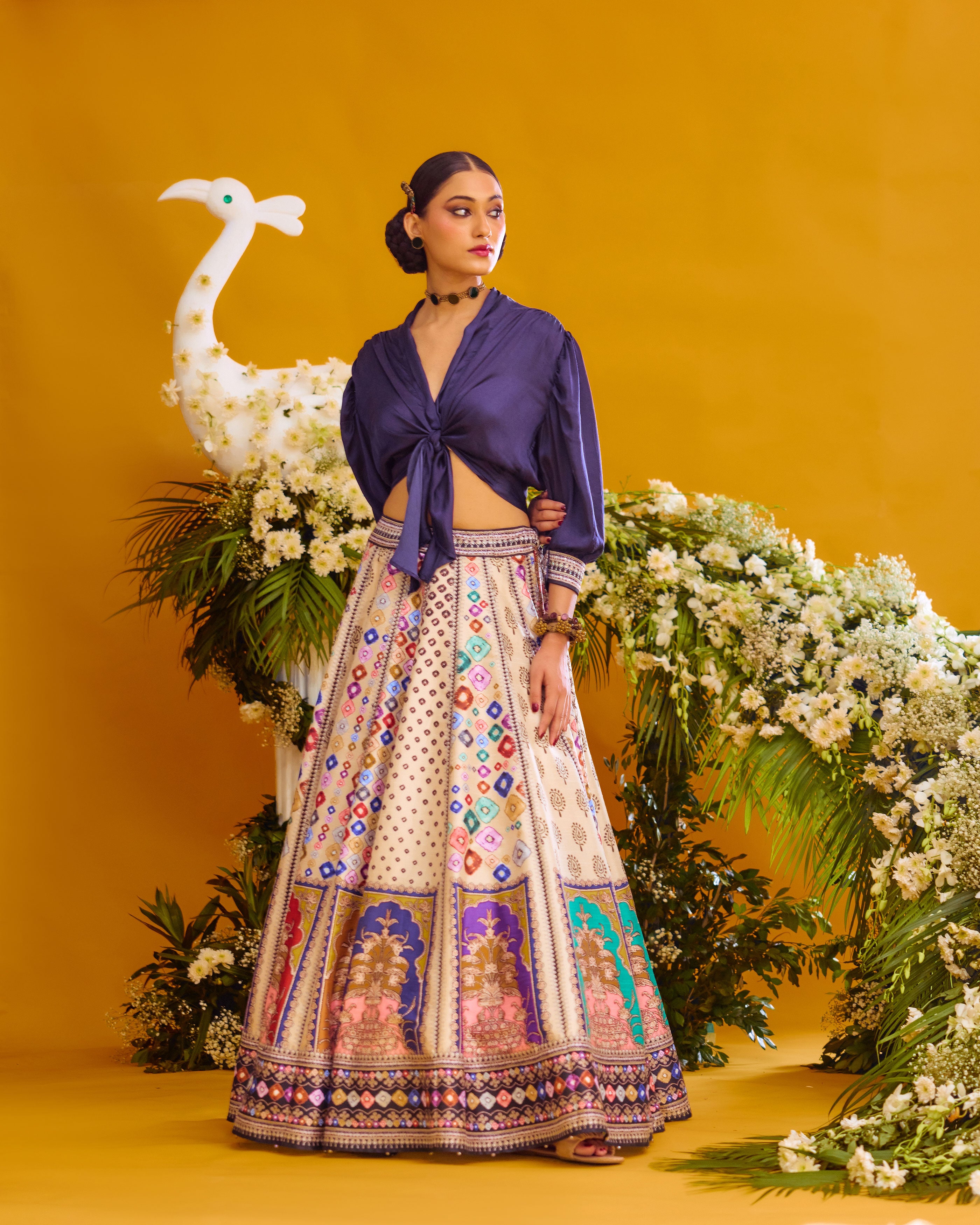 Baati : Rubali/Leela - Navy/Multi