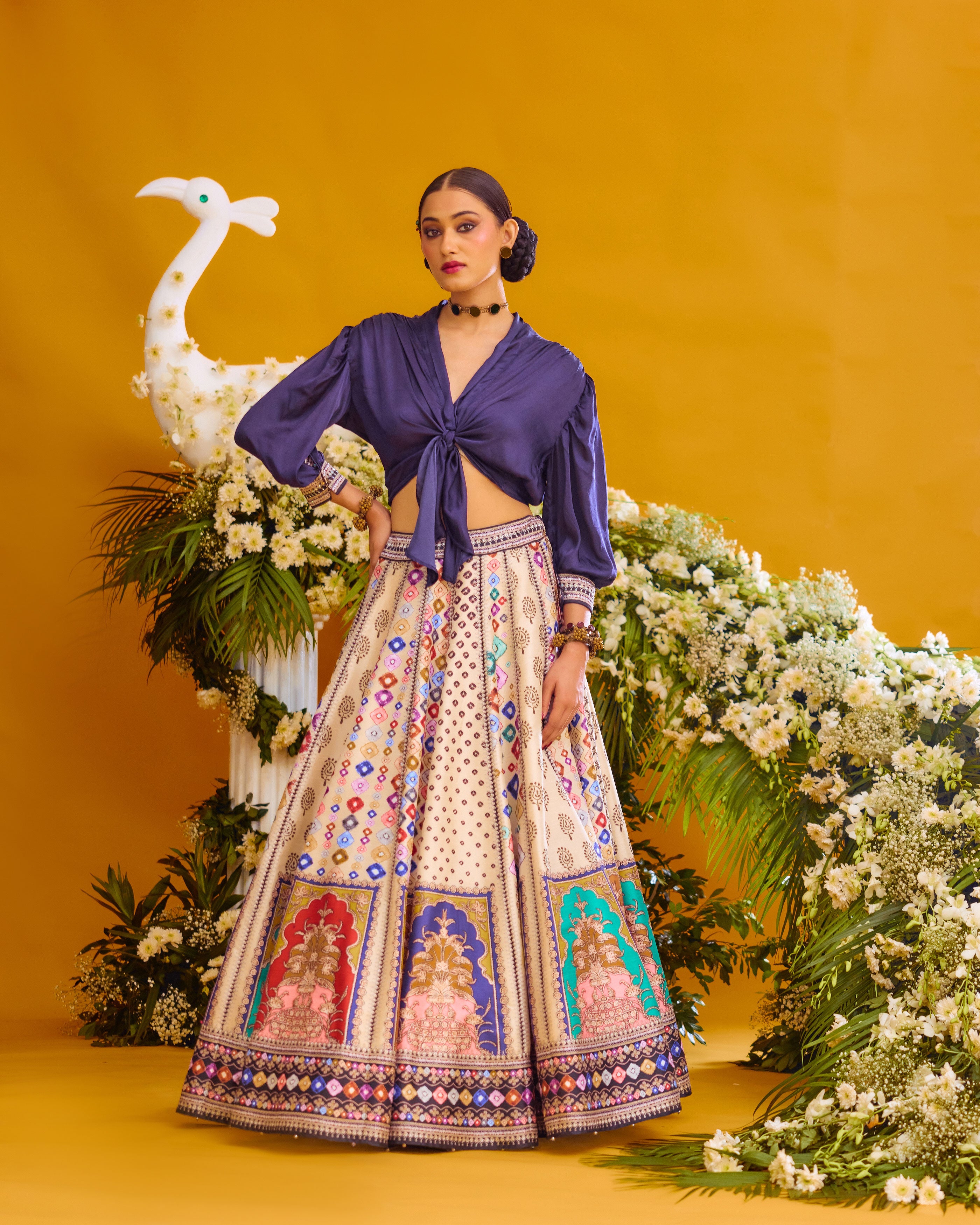 Baati : Rubali/Leela - Navy/Multi
