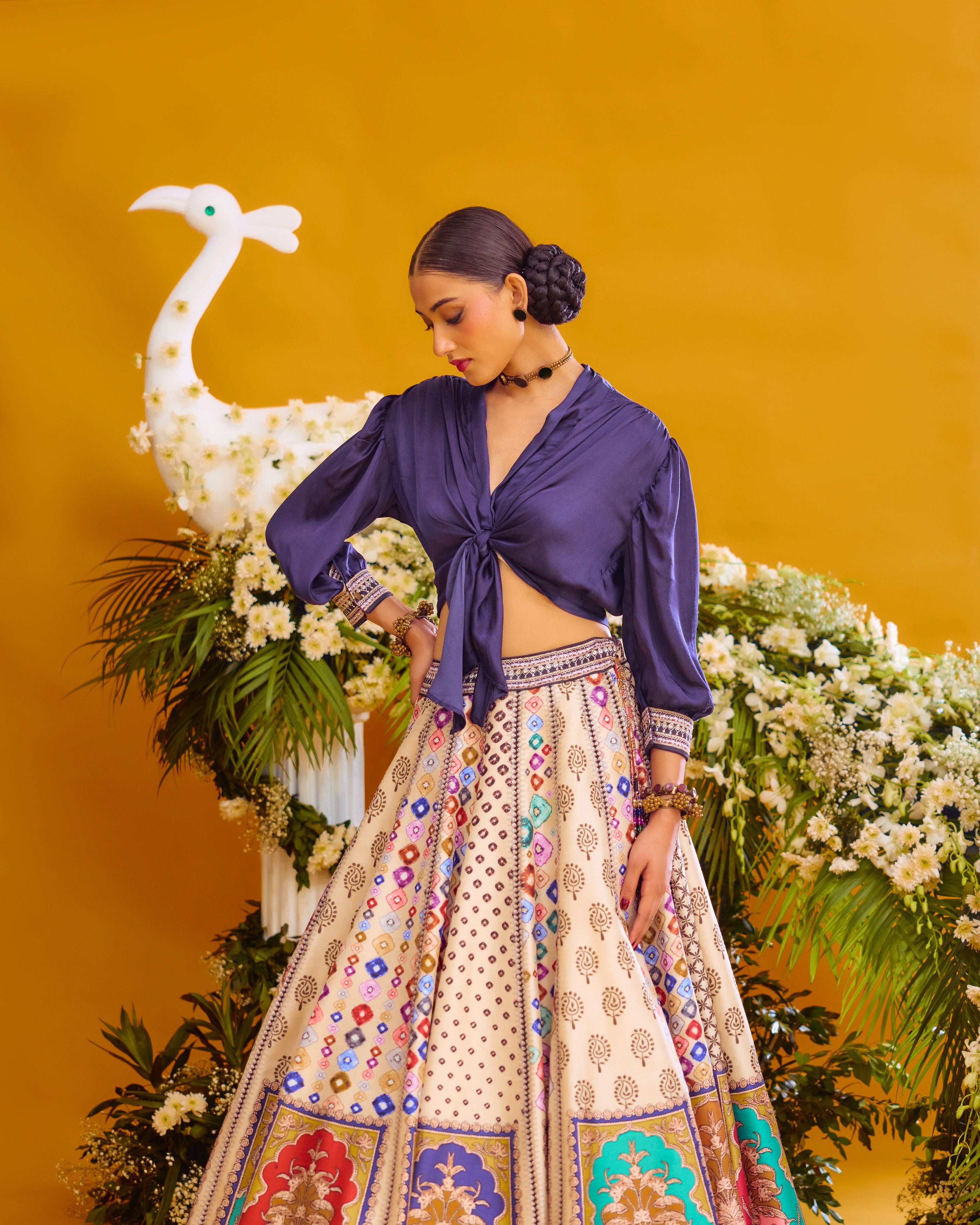 Baati : Rubali/Leela - Navy/Multi
