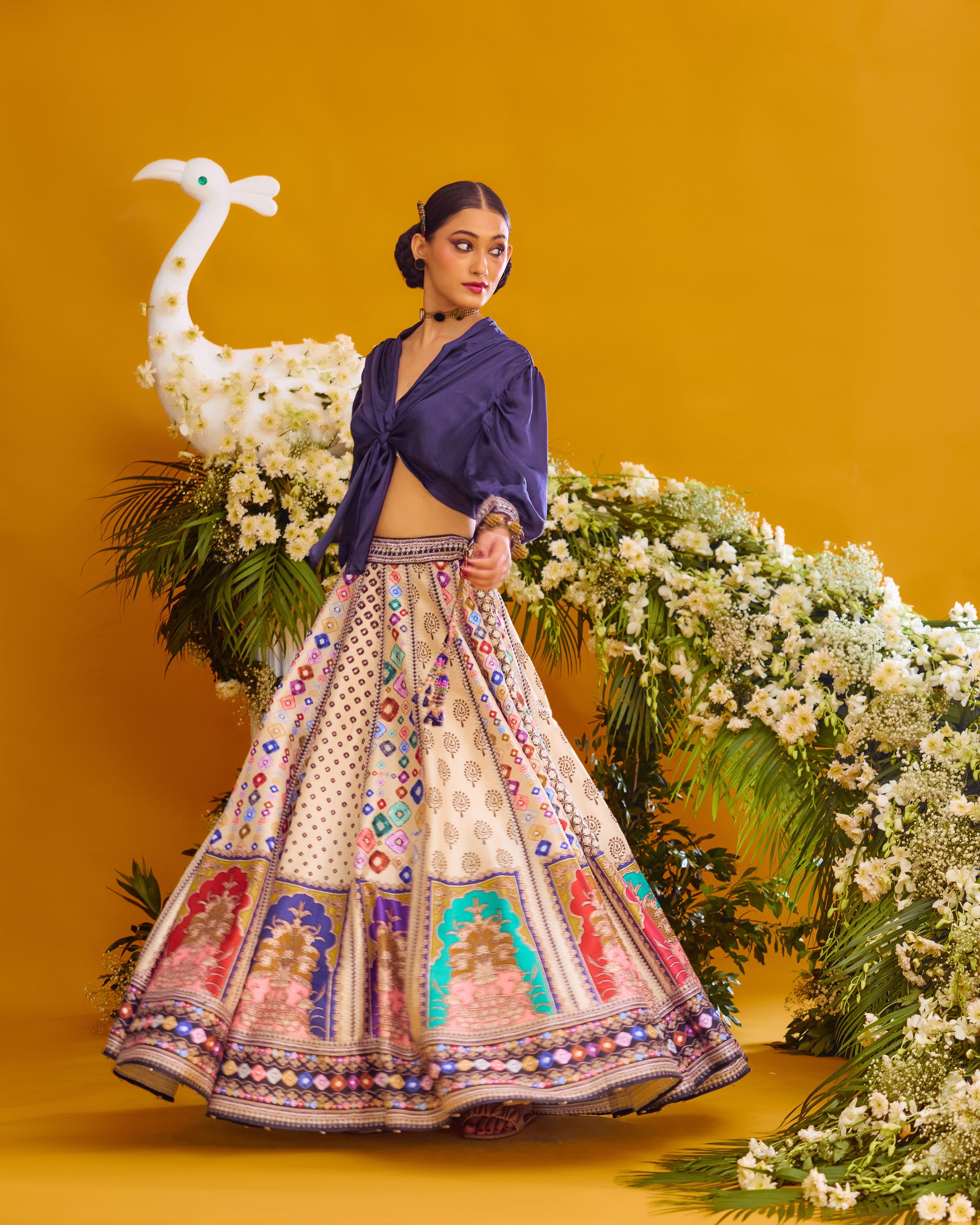 Baati : Rubali/Leela - Navy/Multi
