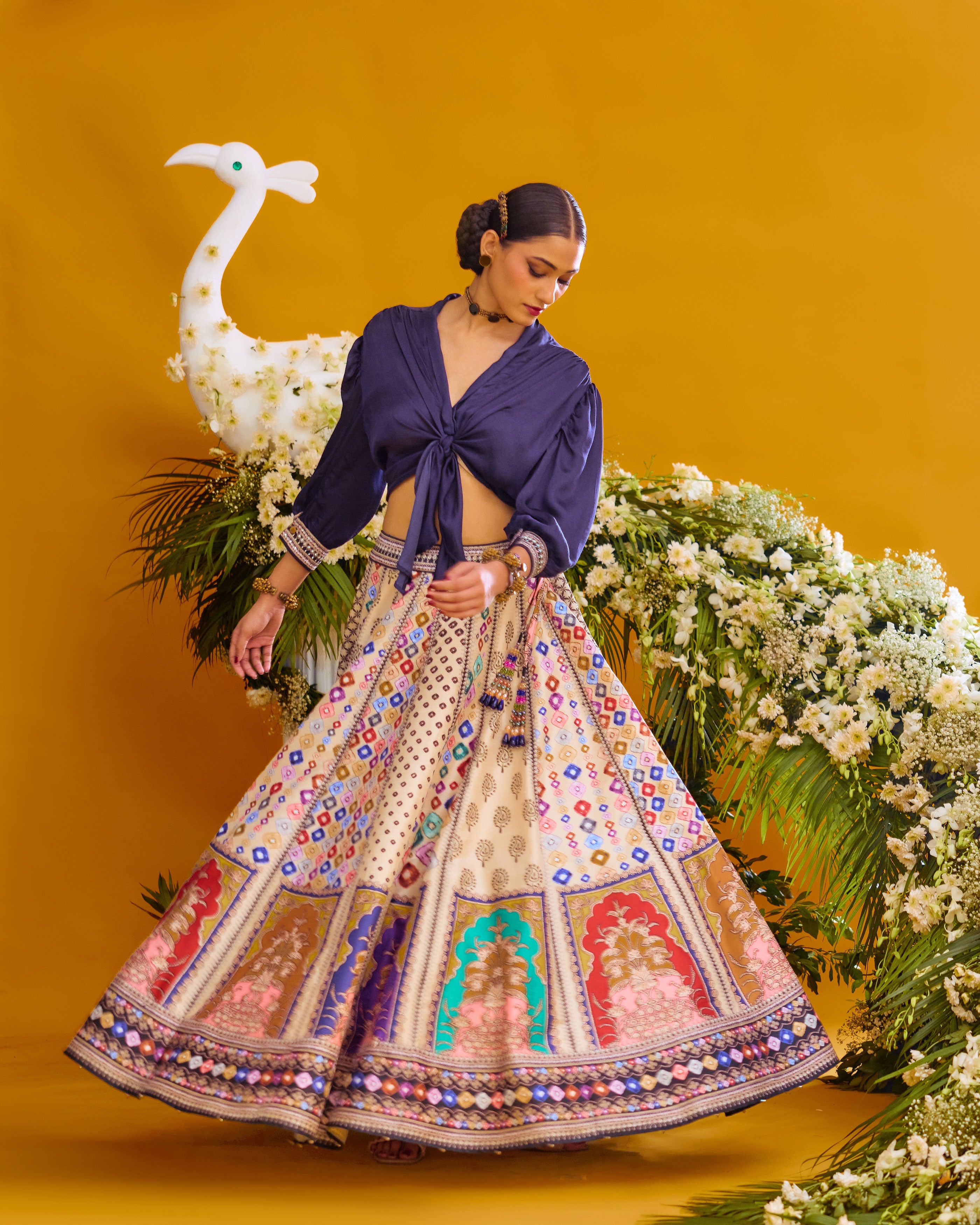 Baati : Rubali/Leela - Navy/Multi