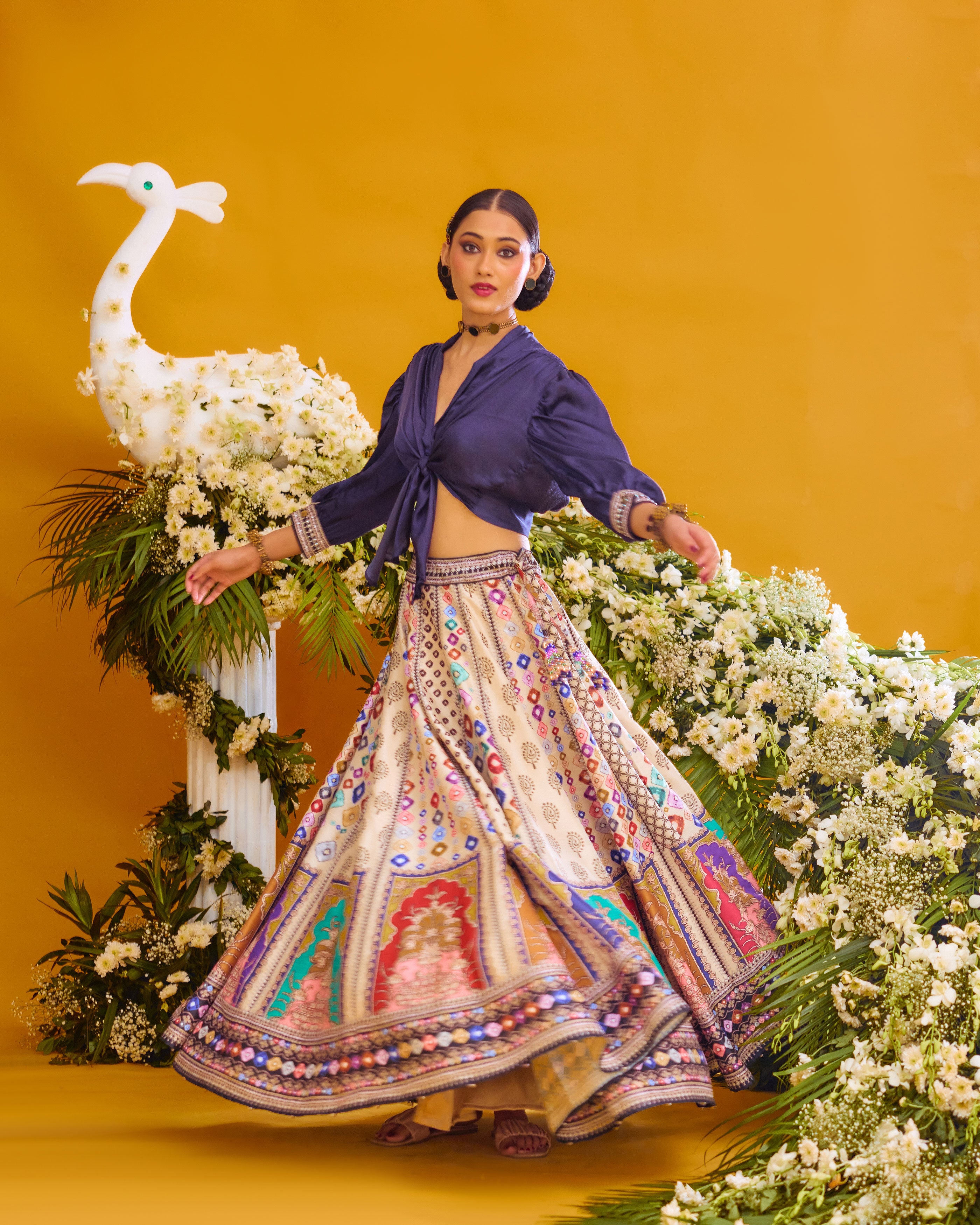 Baati : Rubali/Leela - Navy/Multi