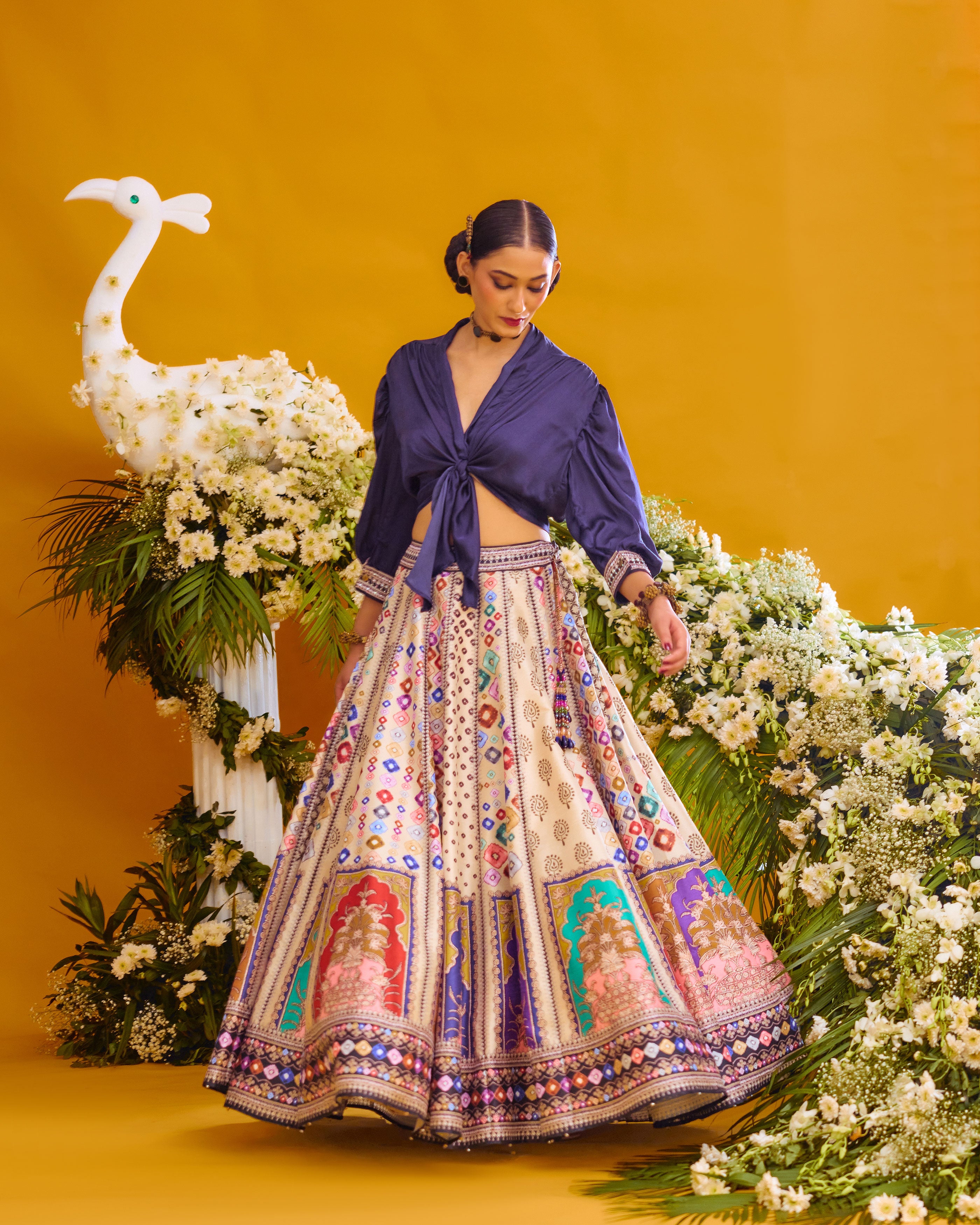 Baati : Rubali/Leela - Navy/Multi