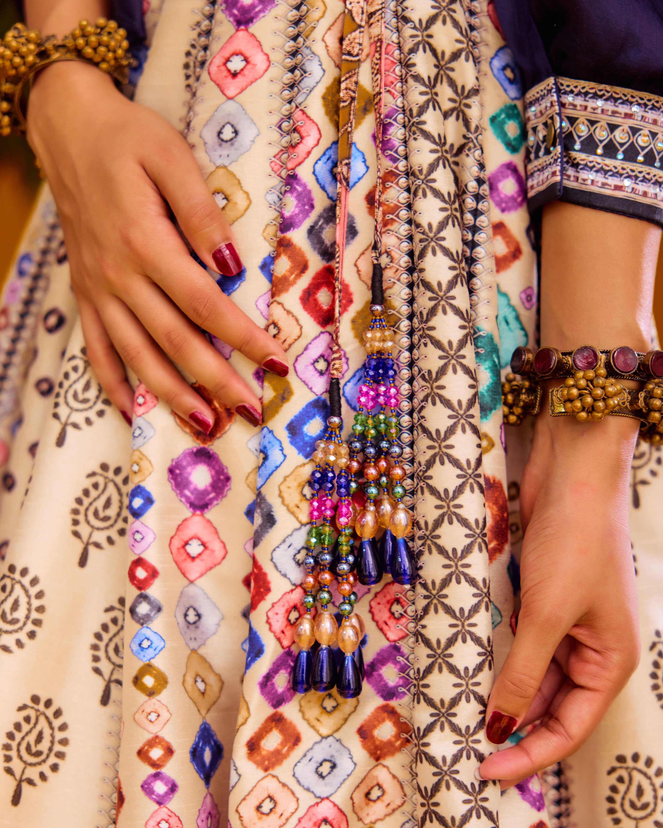 Baati : Rubali/Leela - Navy/Multi