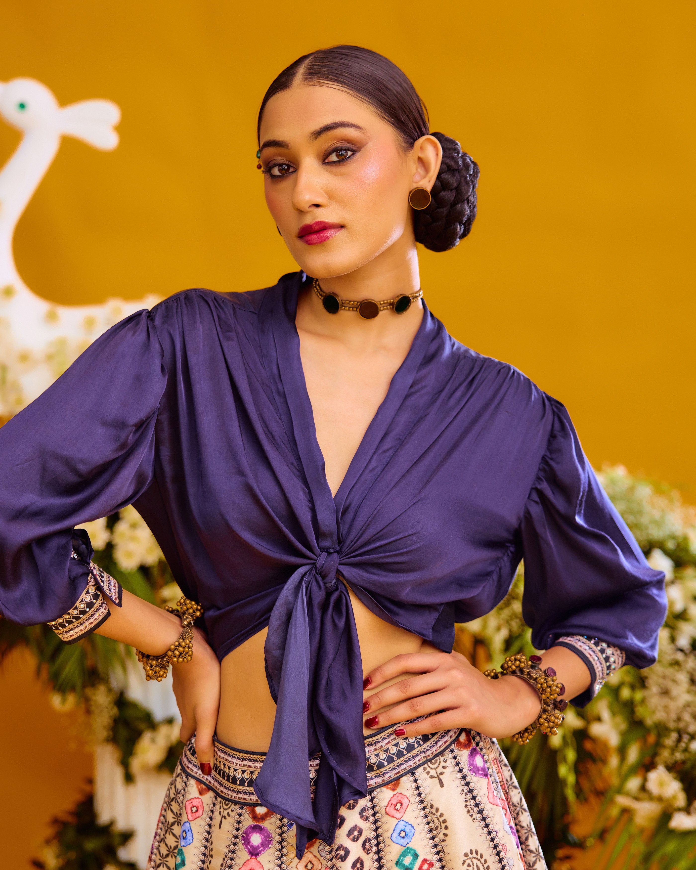 Baati : Rubali/Leela - Navy/Multi