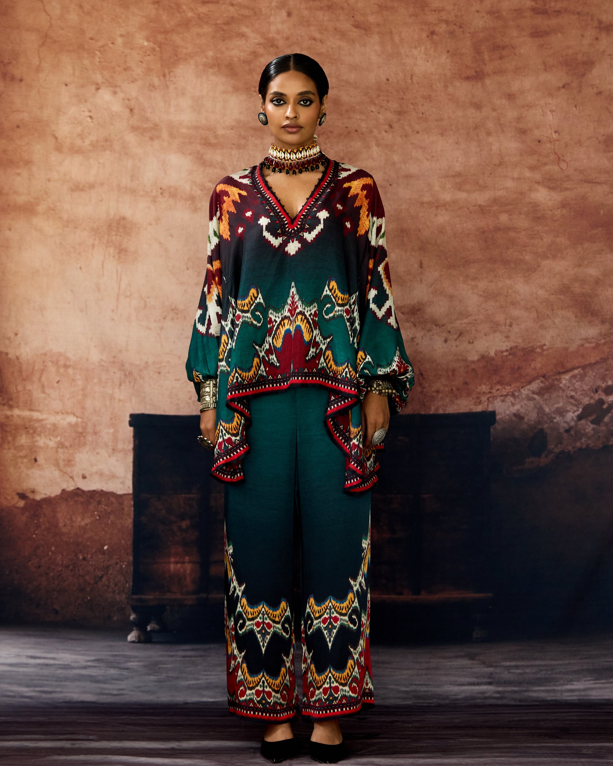 Kasbah : Sanaa - Burgundy/Teal