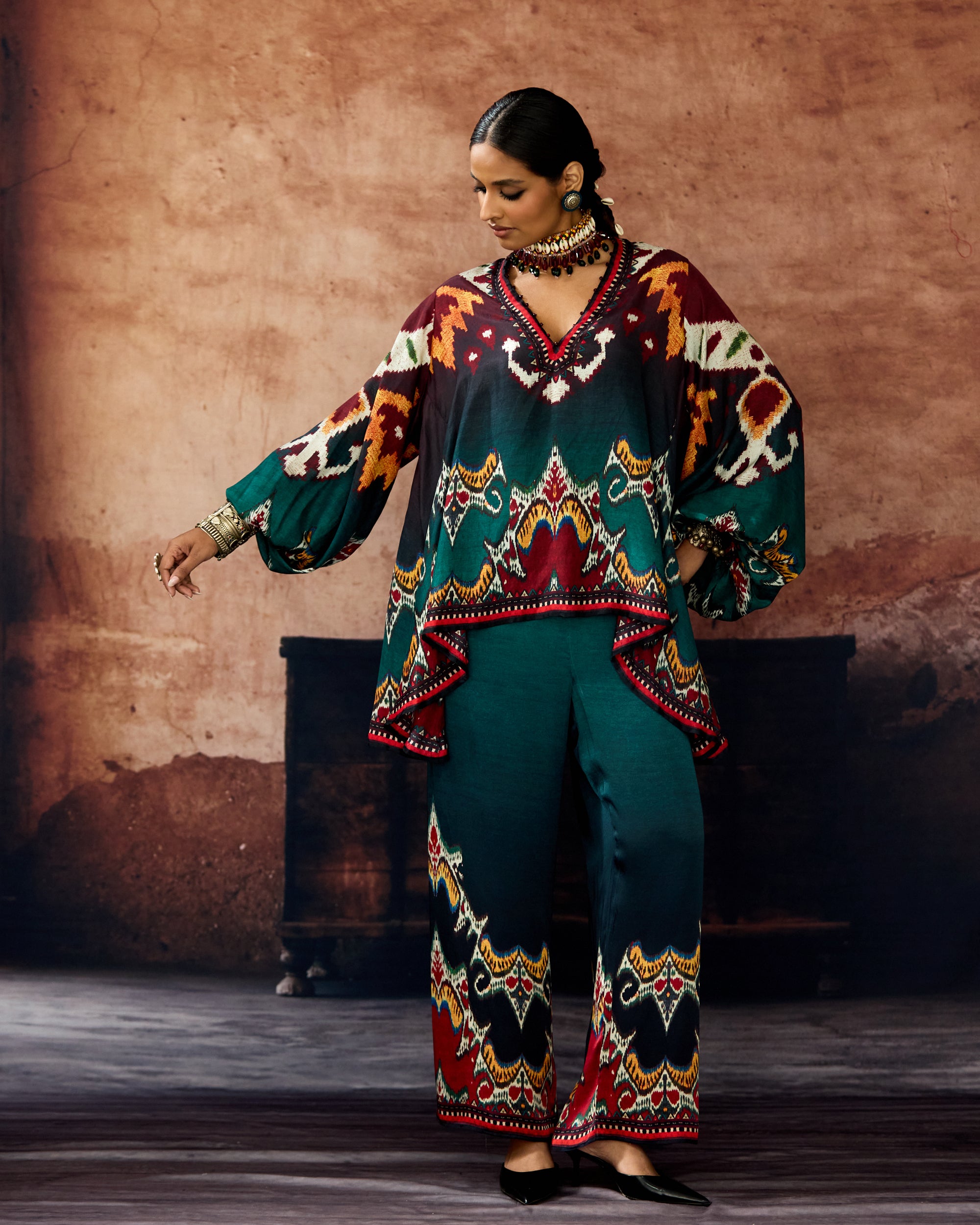 Kasbah : Sanaa - Burgundy/Teal