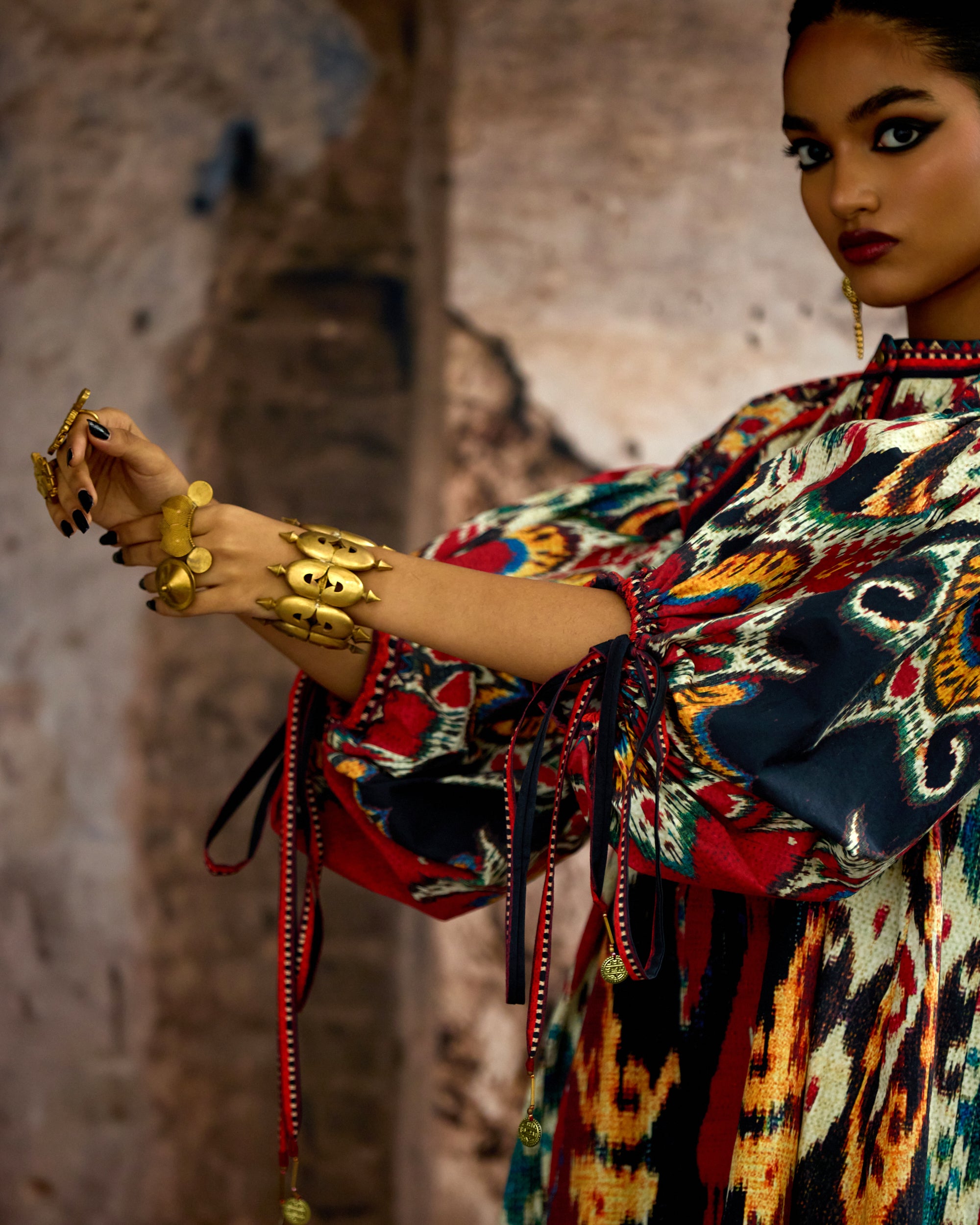 Kasbah : Angelica - Beige/Maroon
