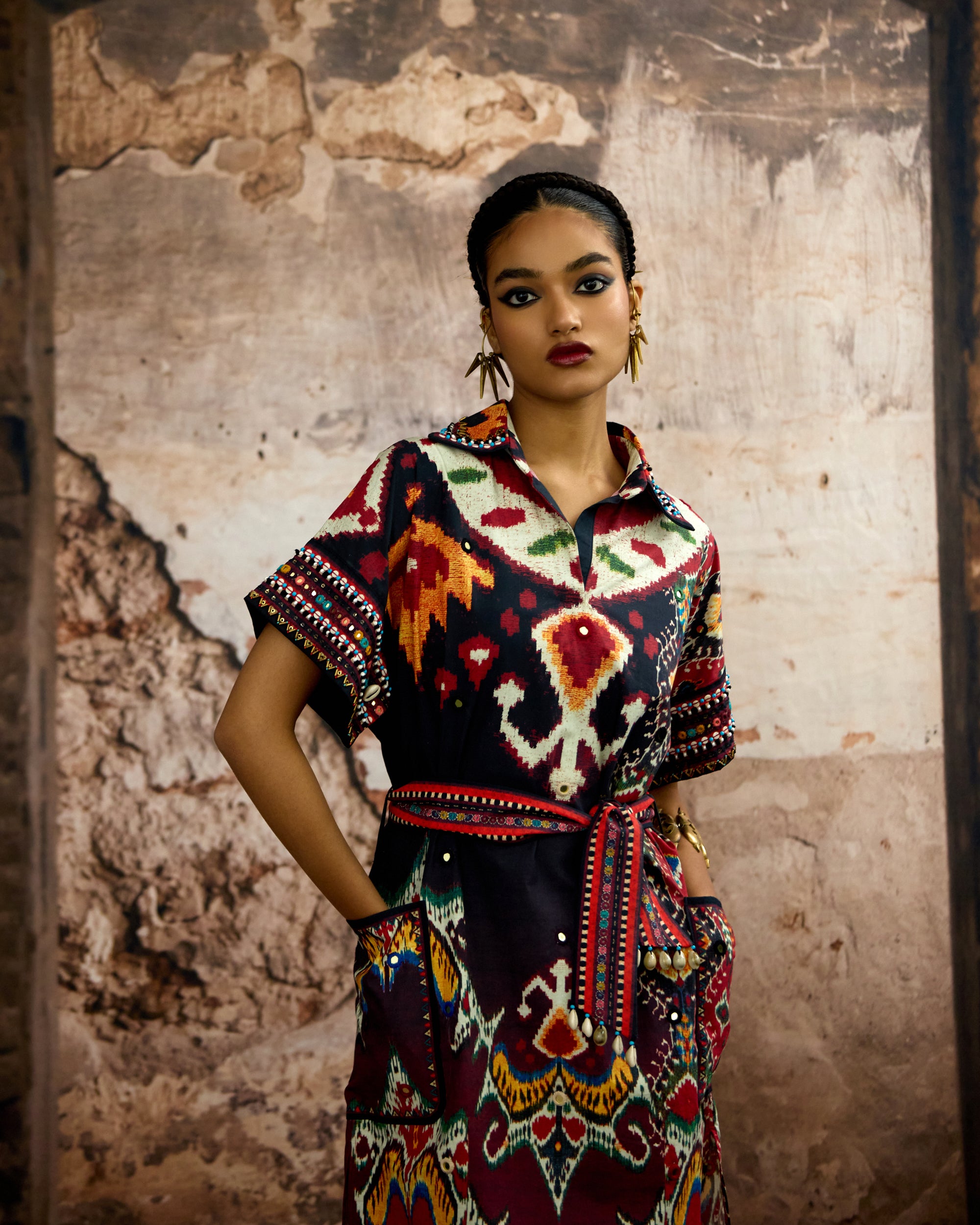 Kasbah : Silvia - Black/Maroon