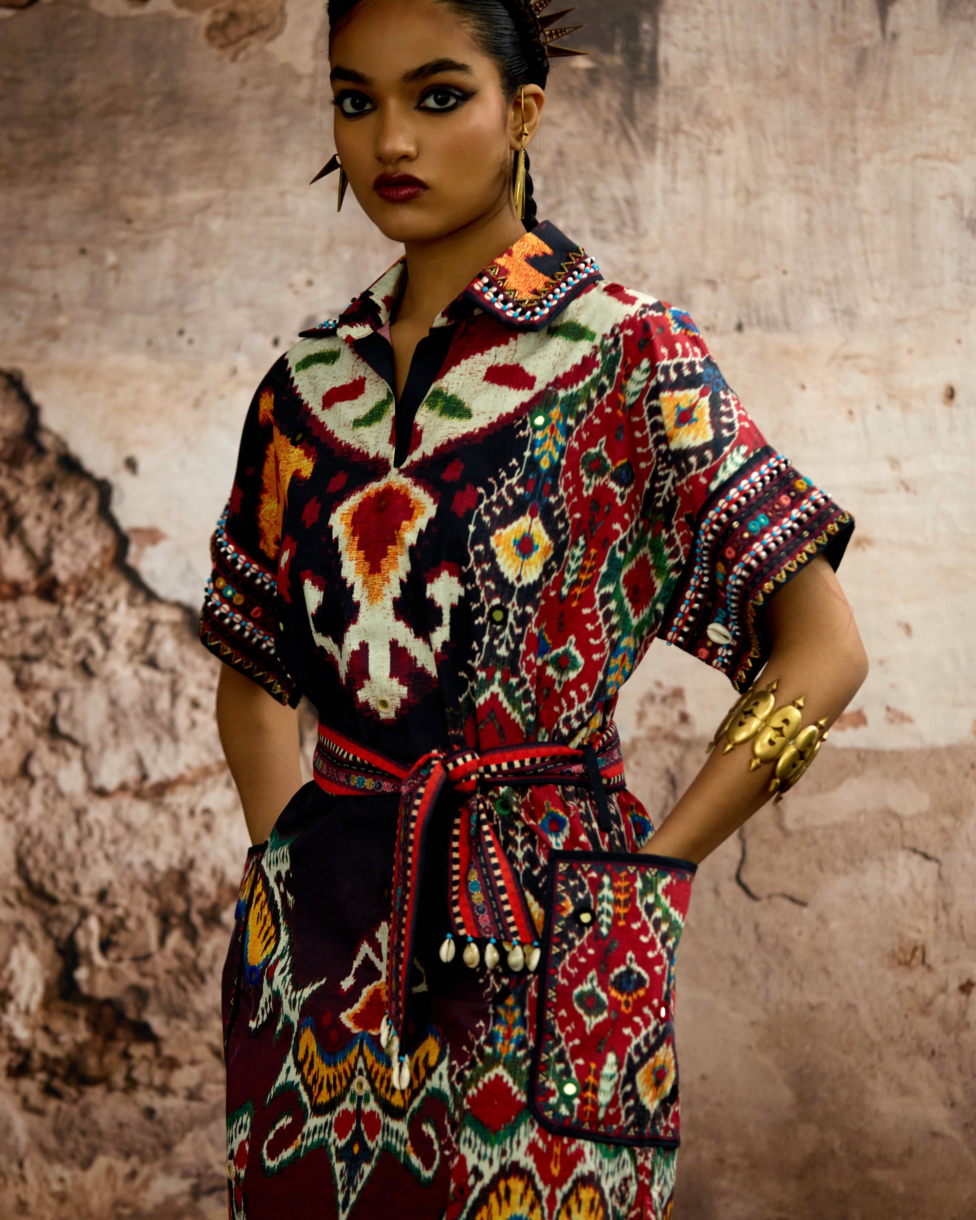 Kasbah : Silvia - Black/Maroon