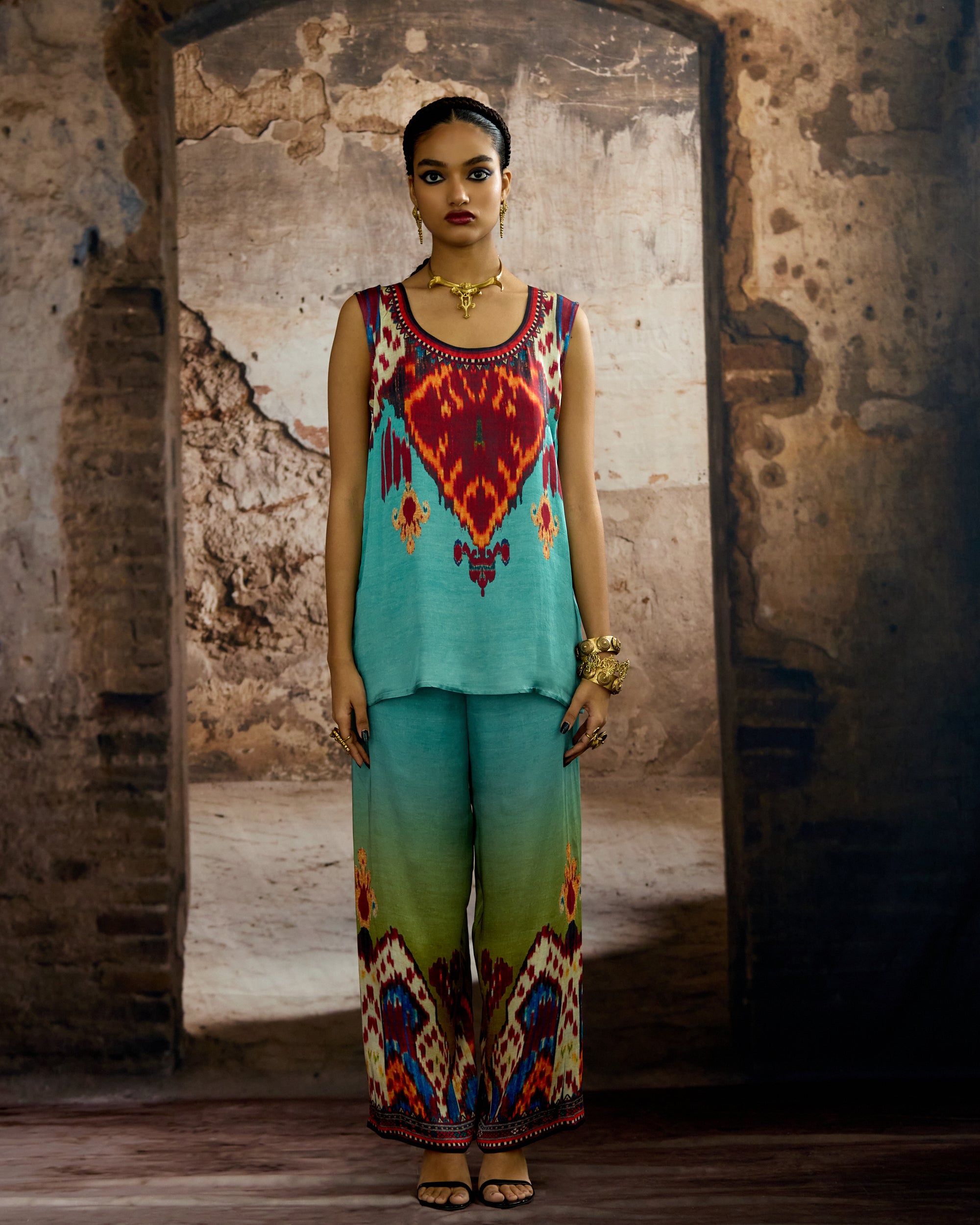 Kasbah : Kimono - Aqua/Lime