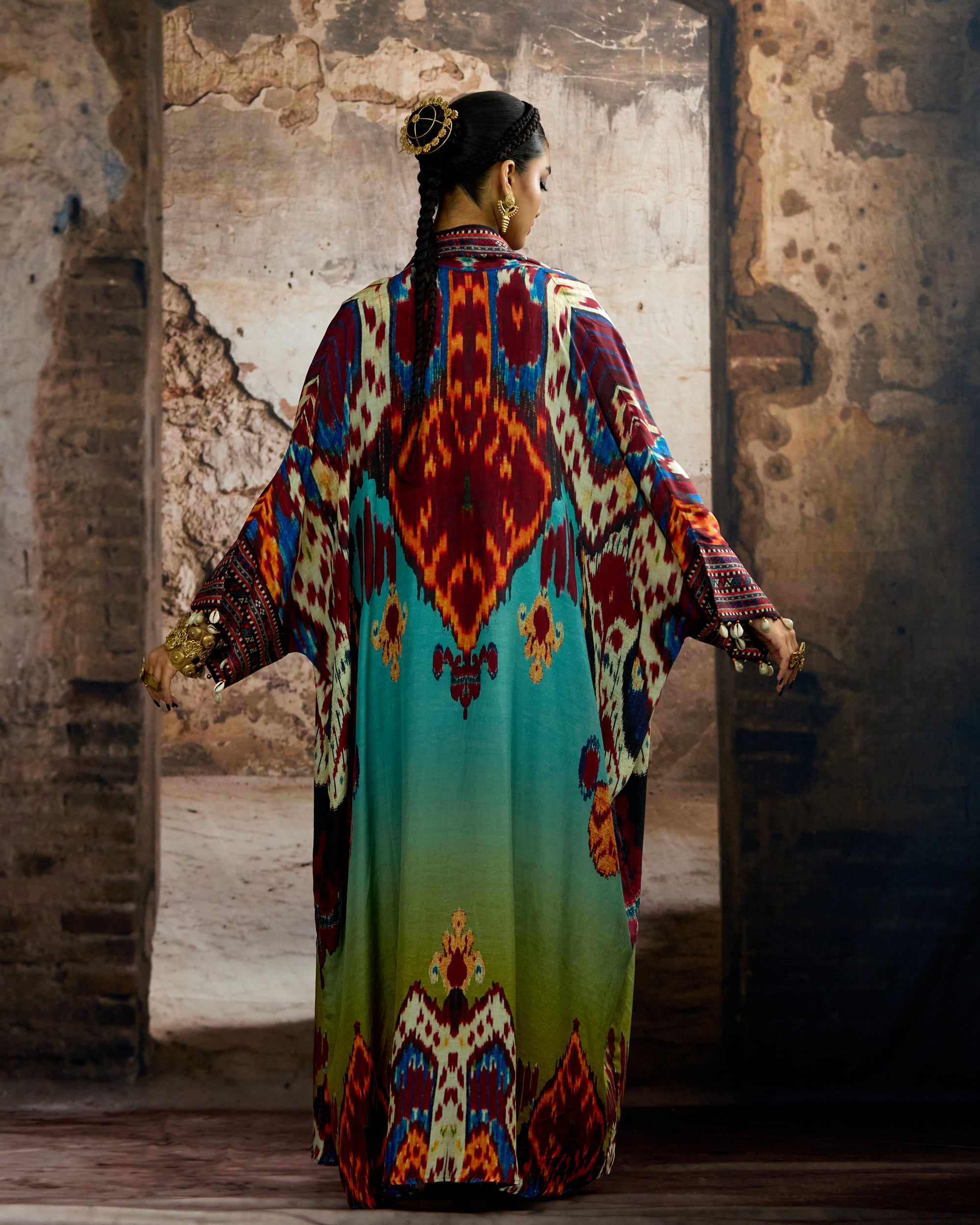 Kasbah : Kimono - Aqua/Lime