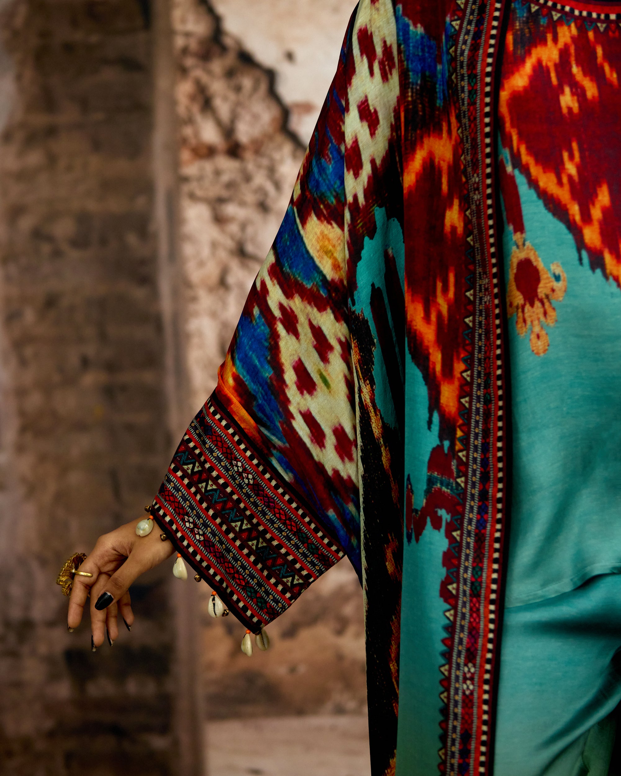 Kasbah : Kimono - Aqua/Lime
