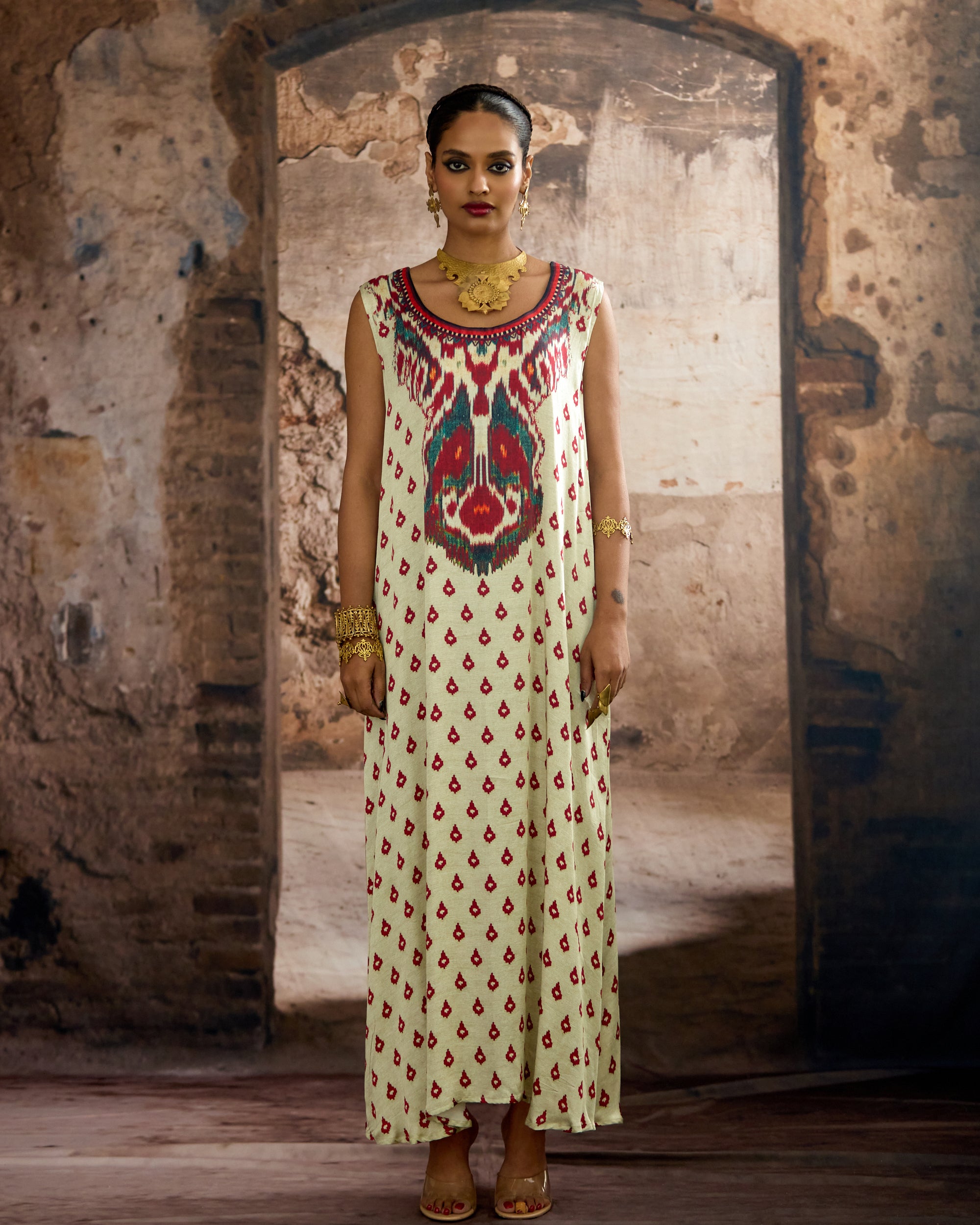 Kasbah : Aziza - Beige/Maroon