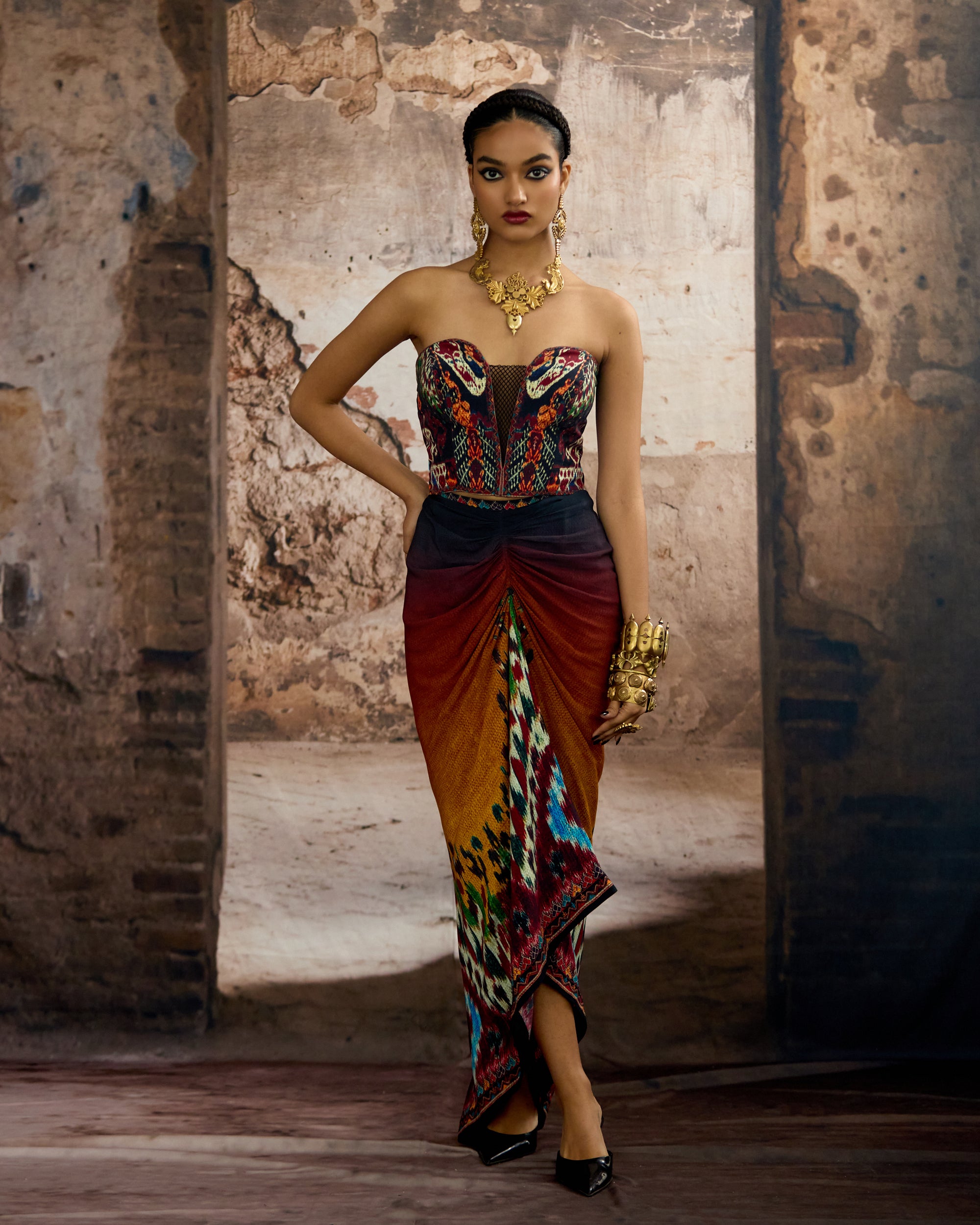 Kasbah : Jannat/Corset/Draupati - Mustard/Multi