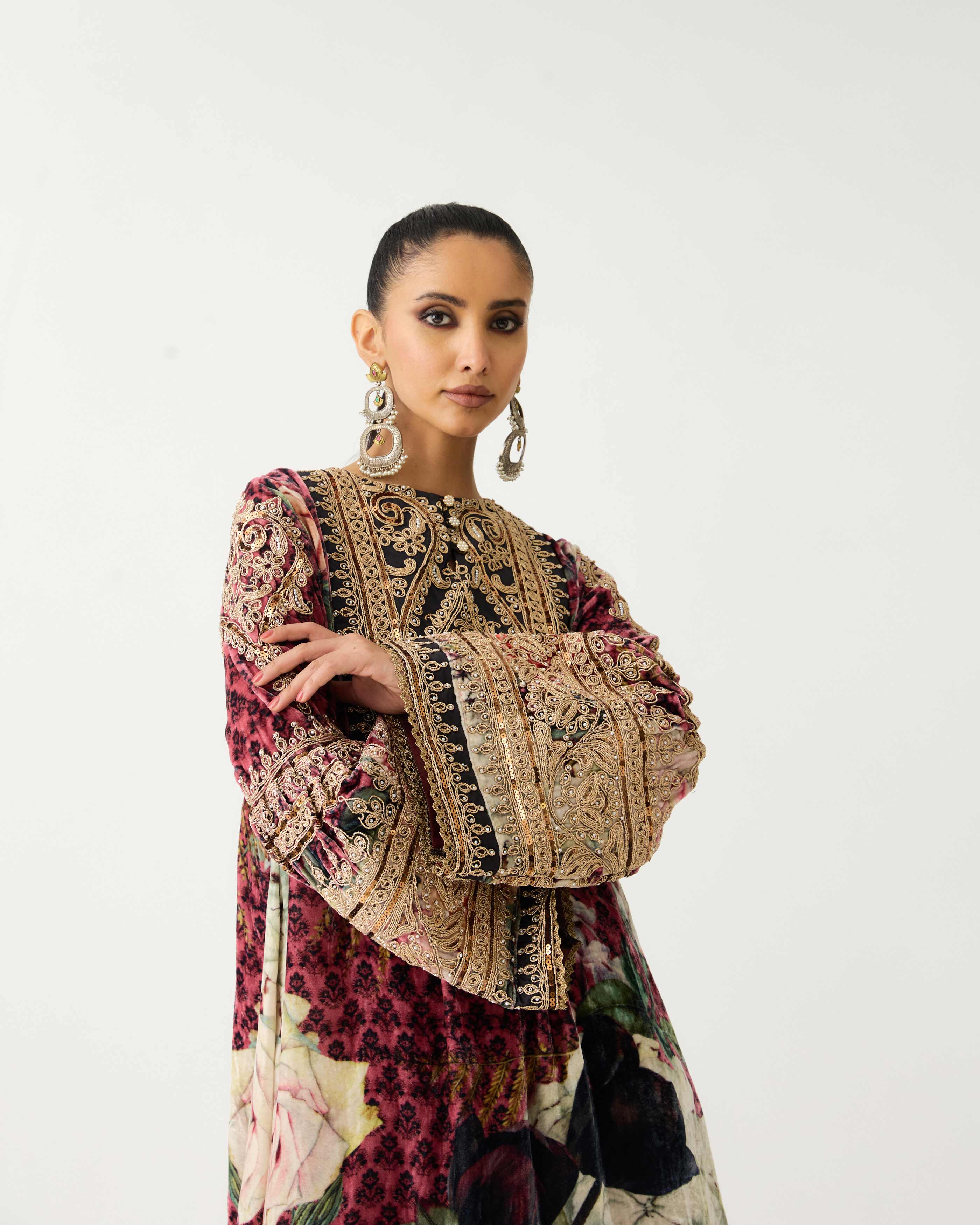 Zubaida : Pankti/Gharara - Vintage Rose