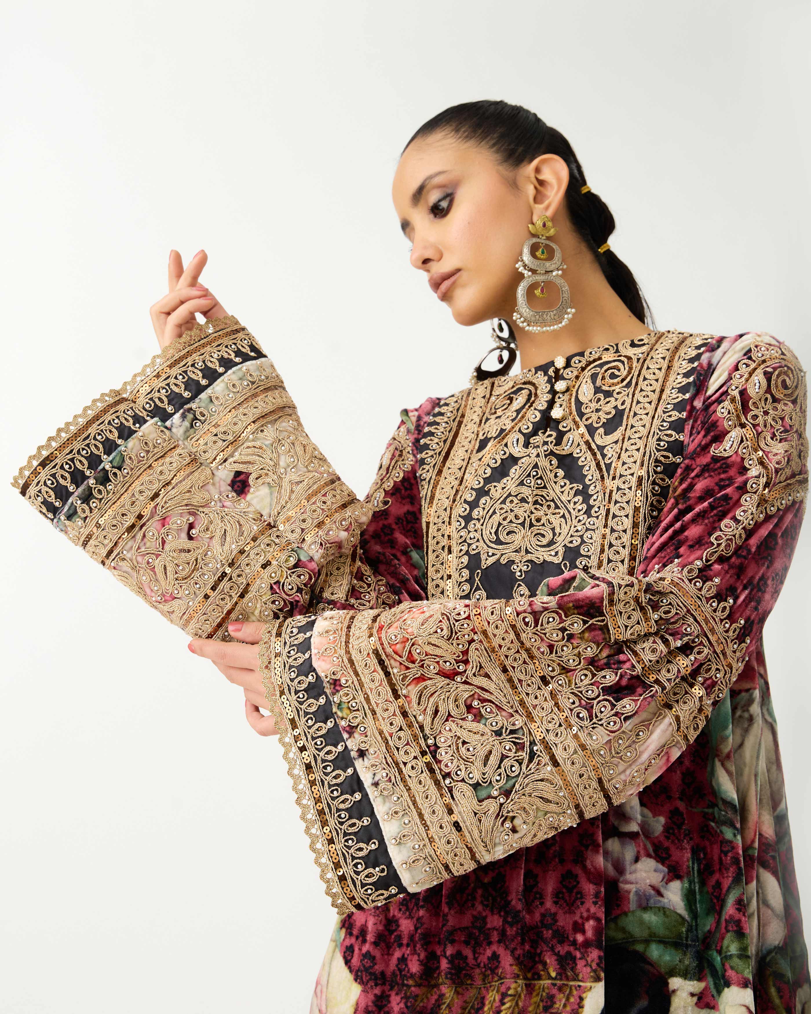 Zubaida : Pankti/Gharara - Vintage Rose