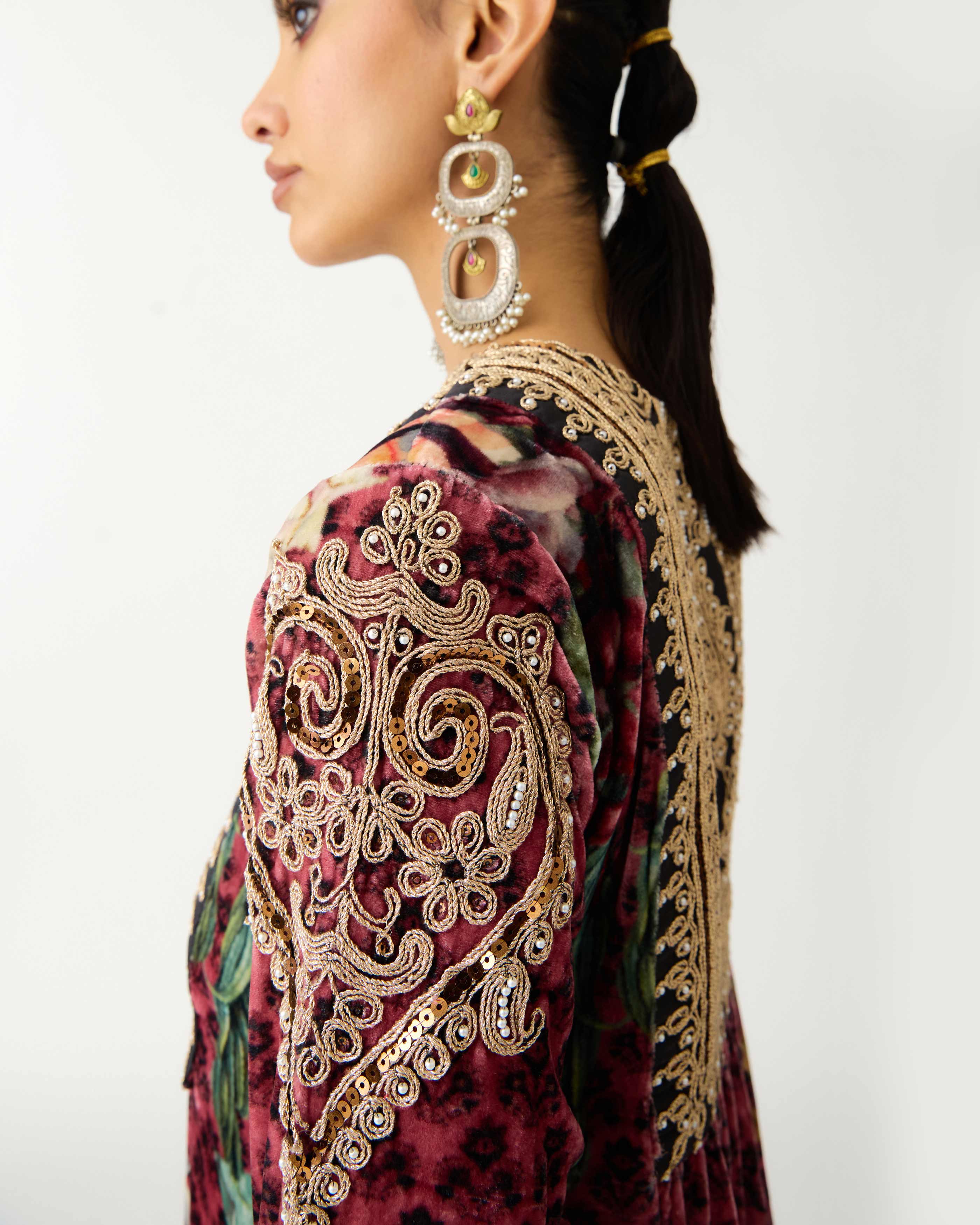 Zubaida : Pankti/Gharara - Vintage Rose