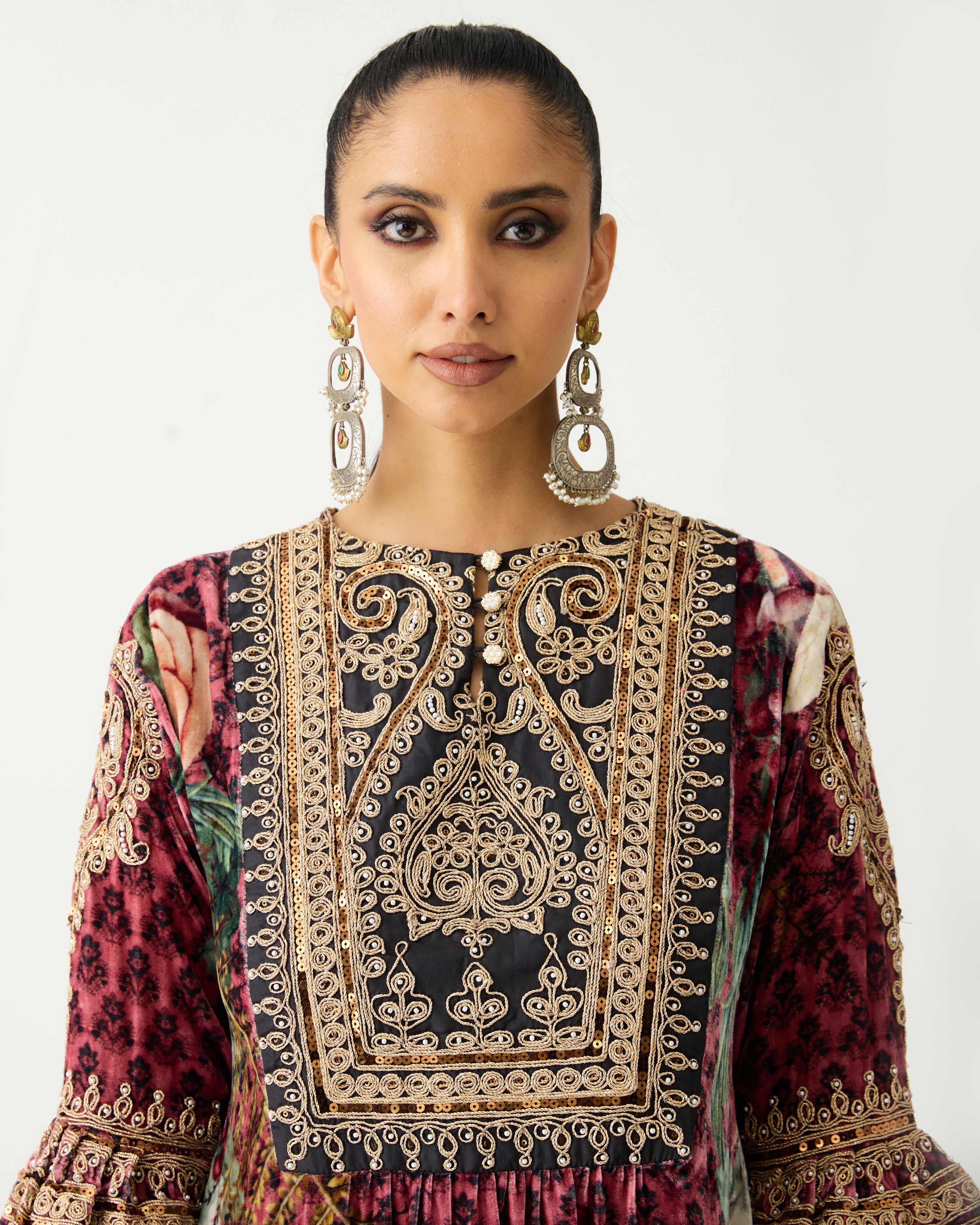 Zubaida : Pankti/Gharara - Vintage Rose