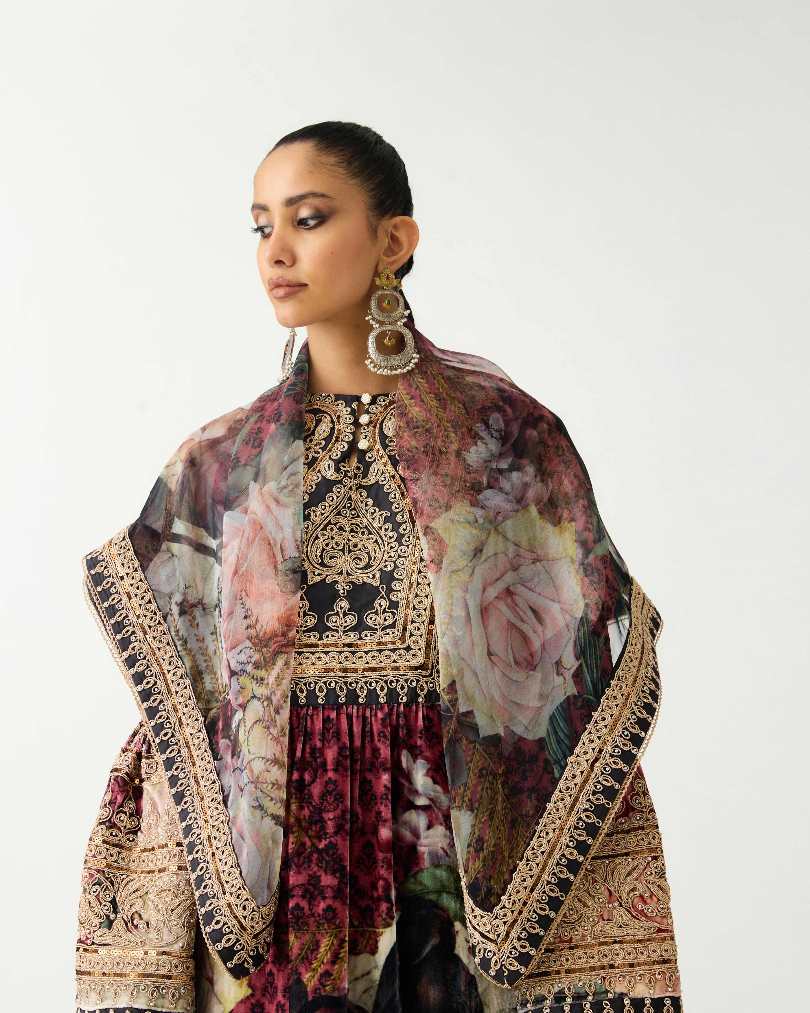 Zubaida : Pankti/Gharara - Vintage Rose