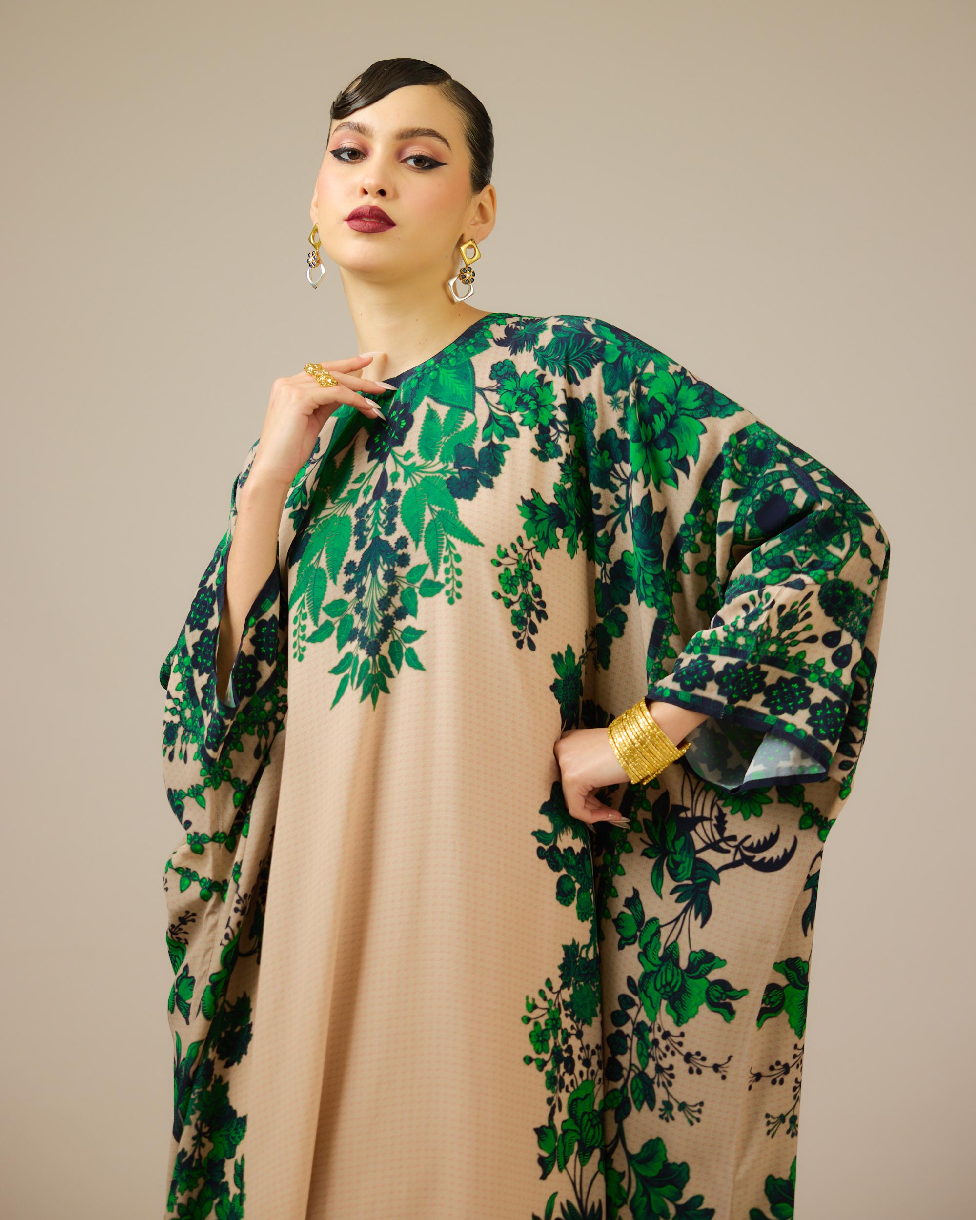 Nizam : Insha - Nude/Emerald
