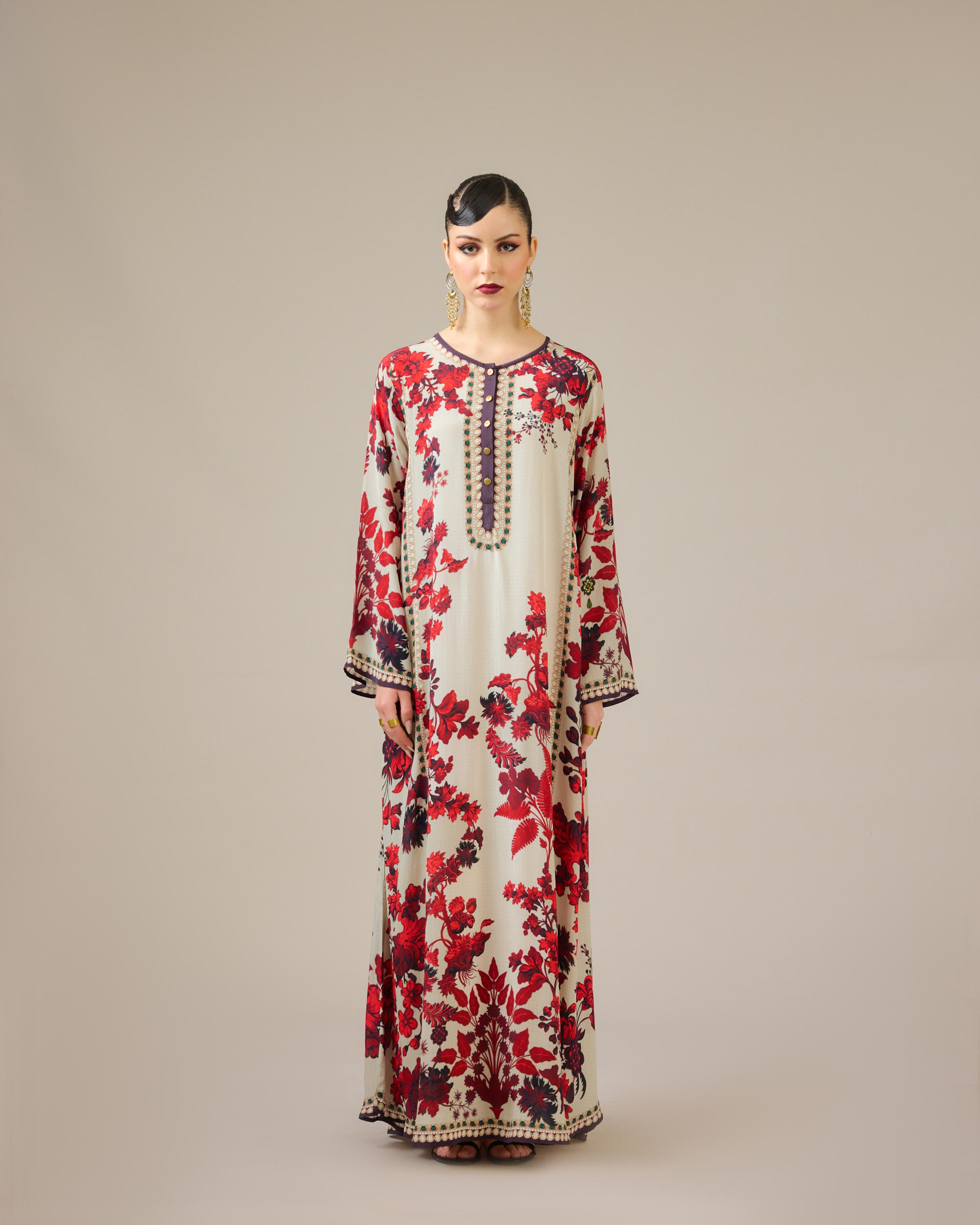 Nizam : Ghazala - Ivory/Red