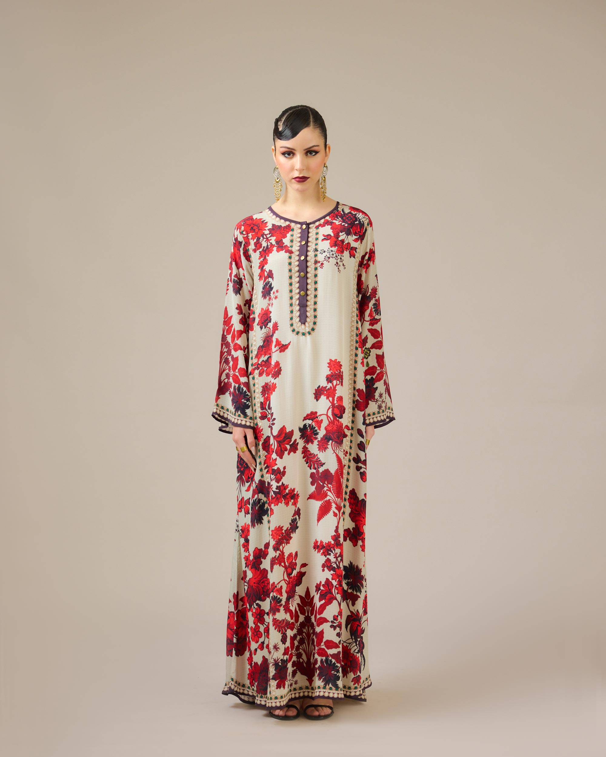 Nizam : Ghazala - Ivory/Red
