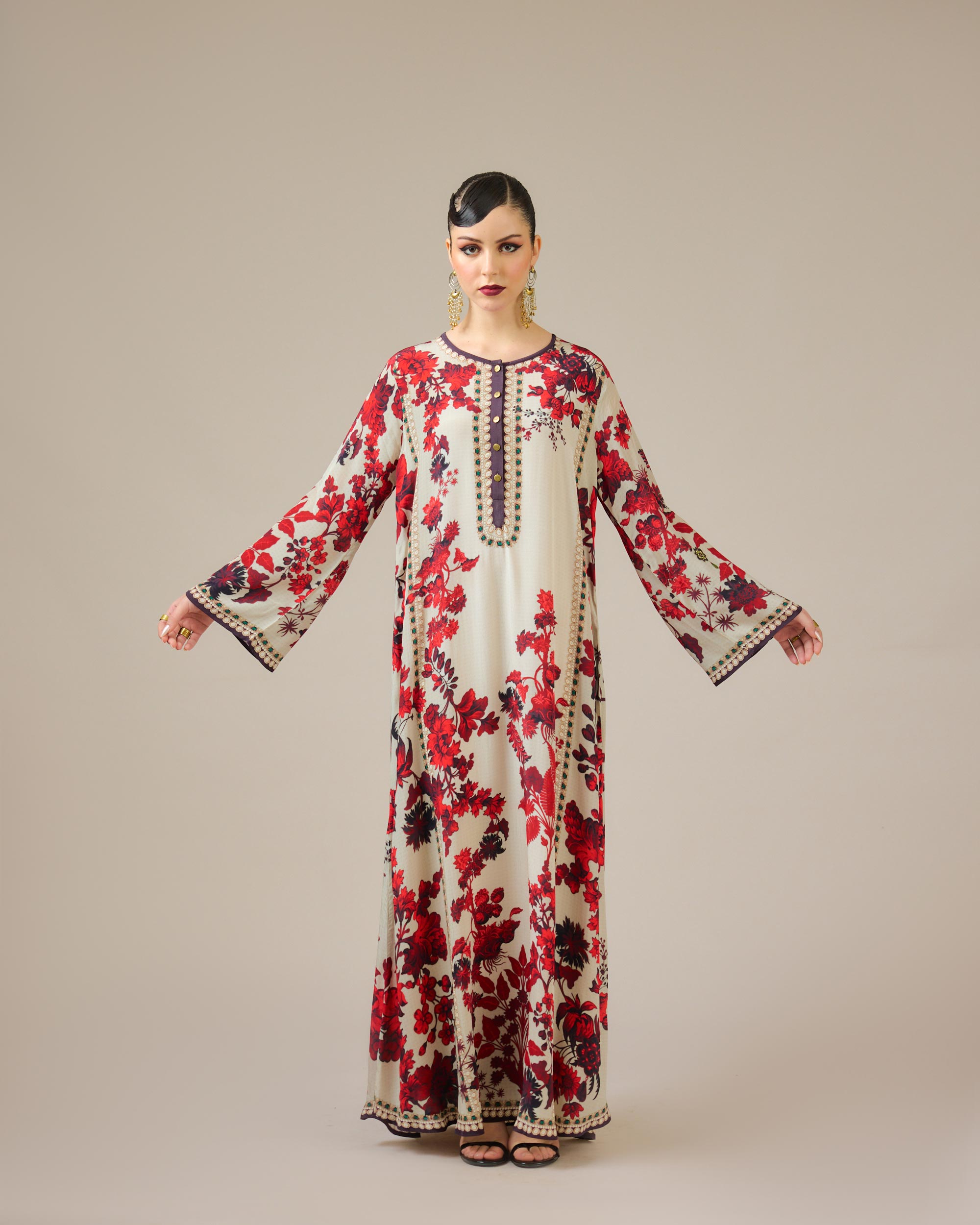 Nizam : Ghazala - Ivory/Red