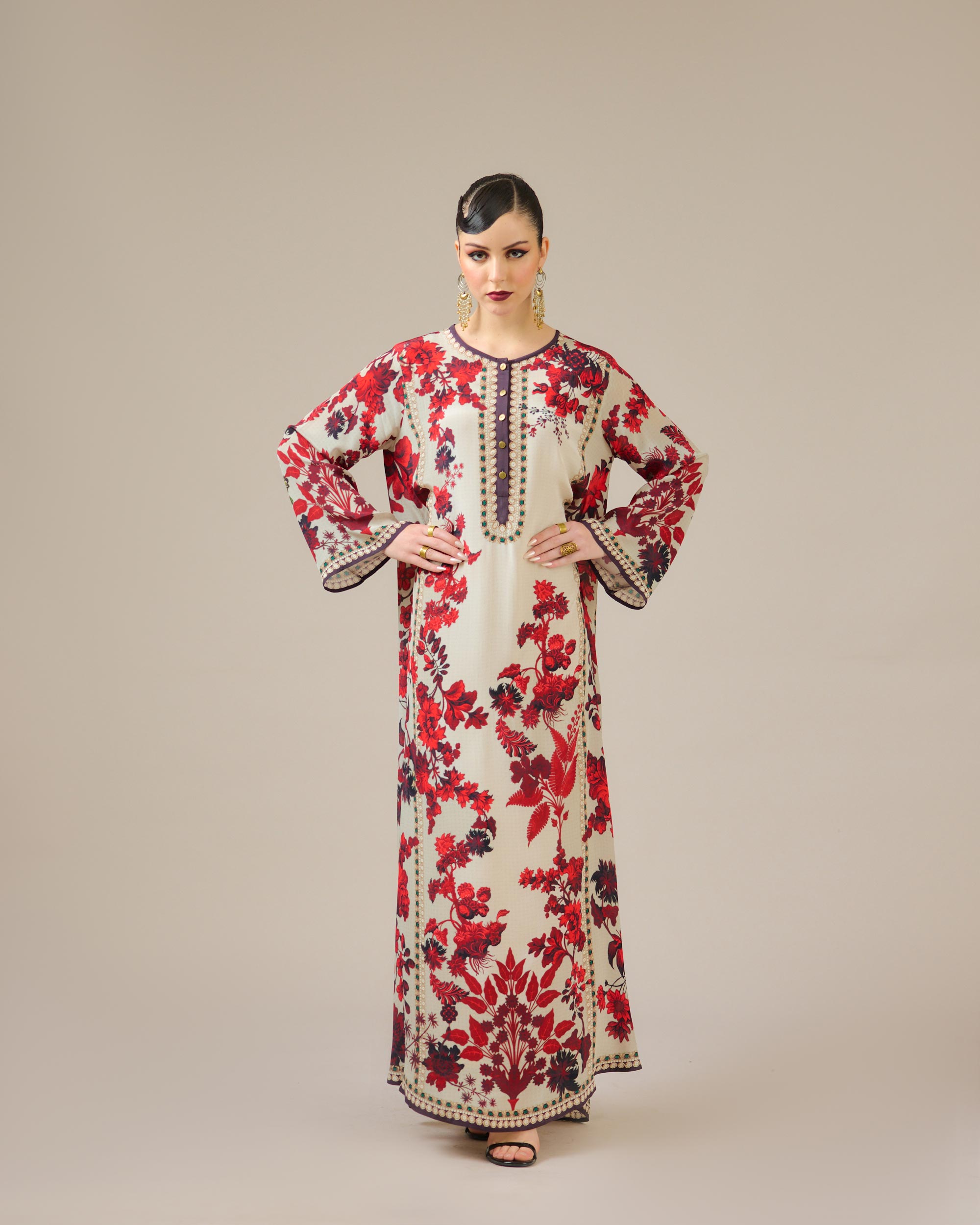 Nizam : Ghazala - Ivory/Red