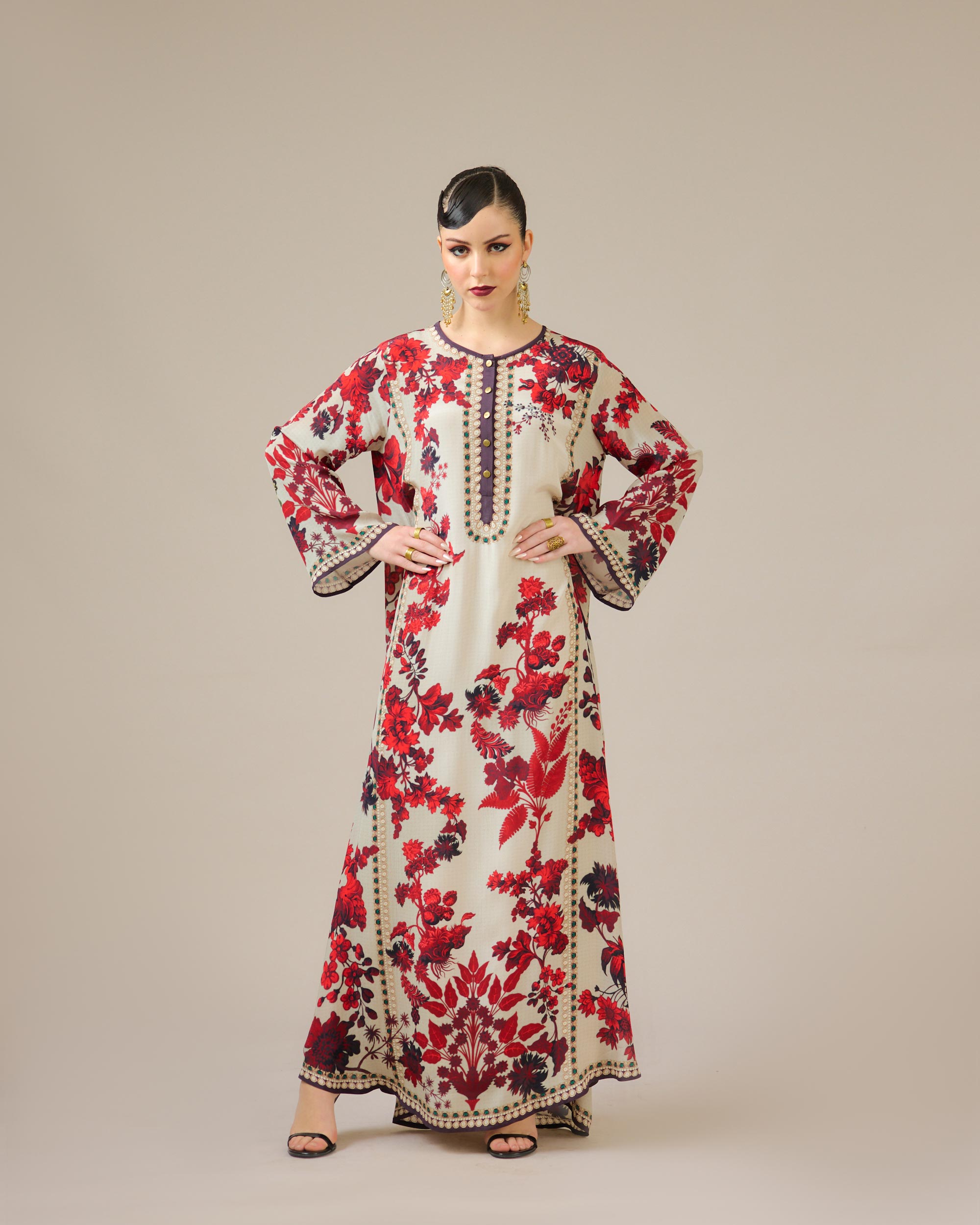 Nizam : Ghazala - Ivory/Red
