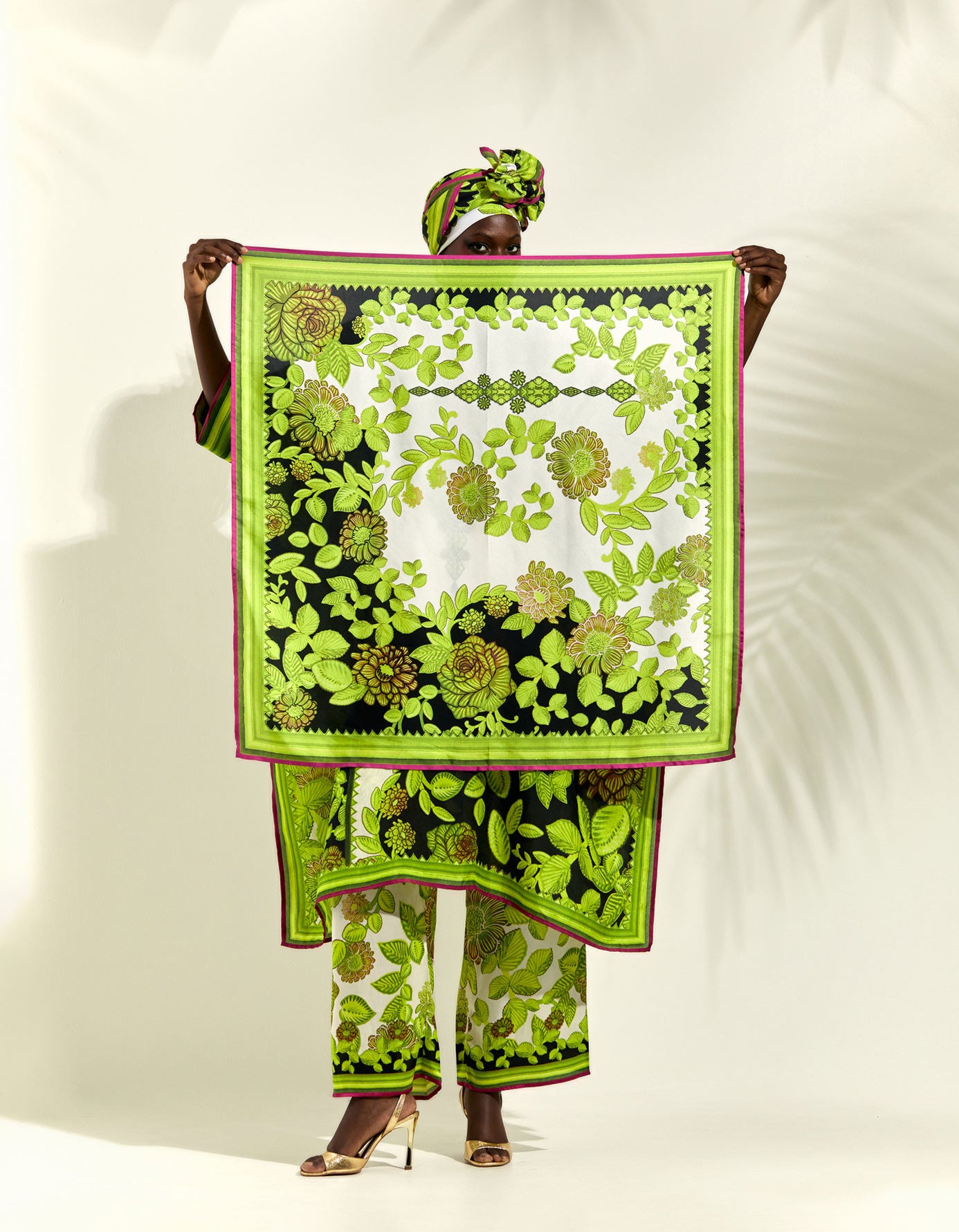 Jamaica : Scarf - Ivory/Lime