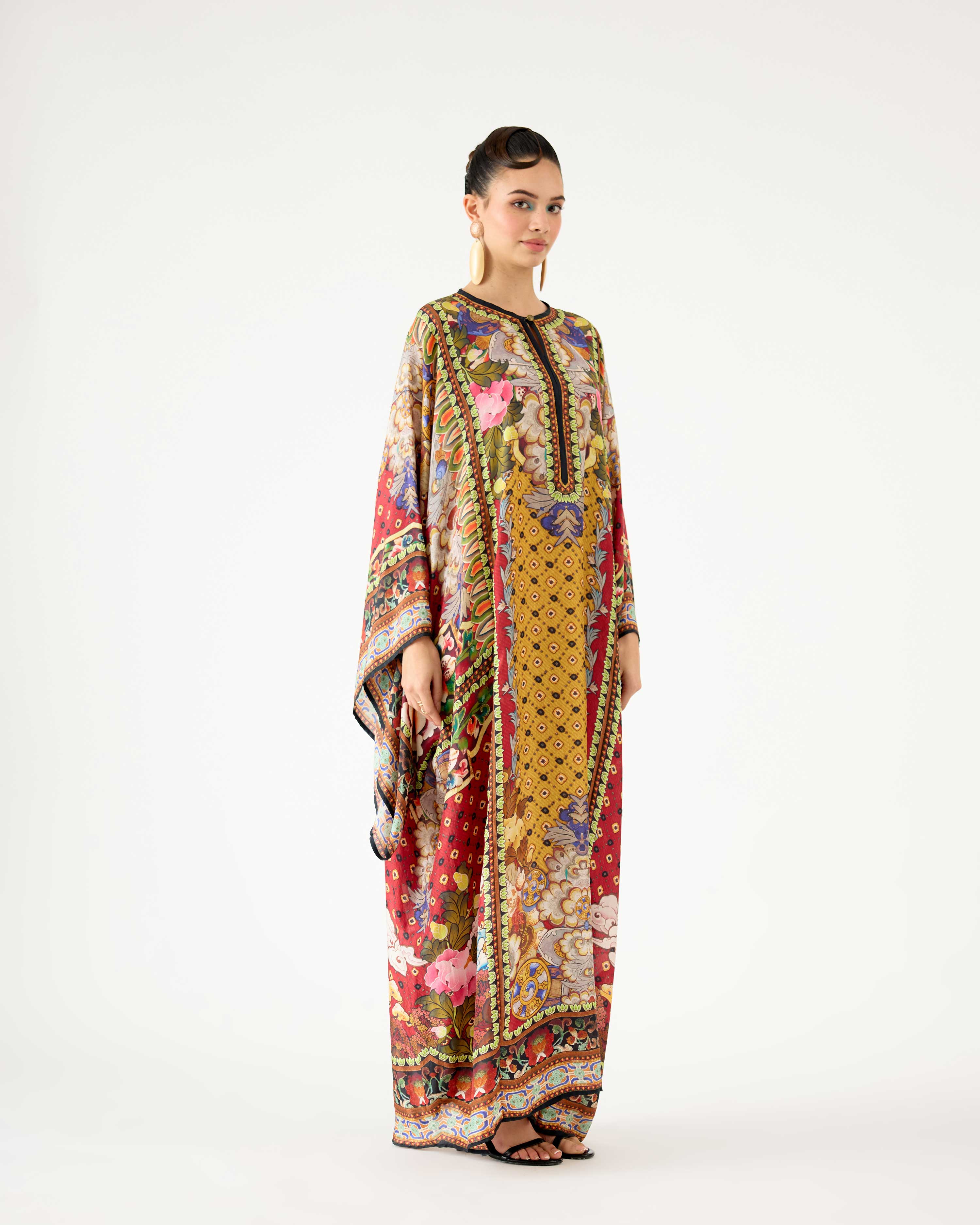 Ladakh : Beatrice - Mustard/Burgundy