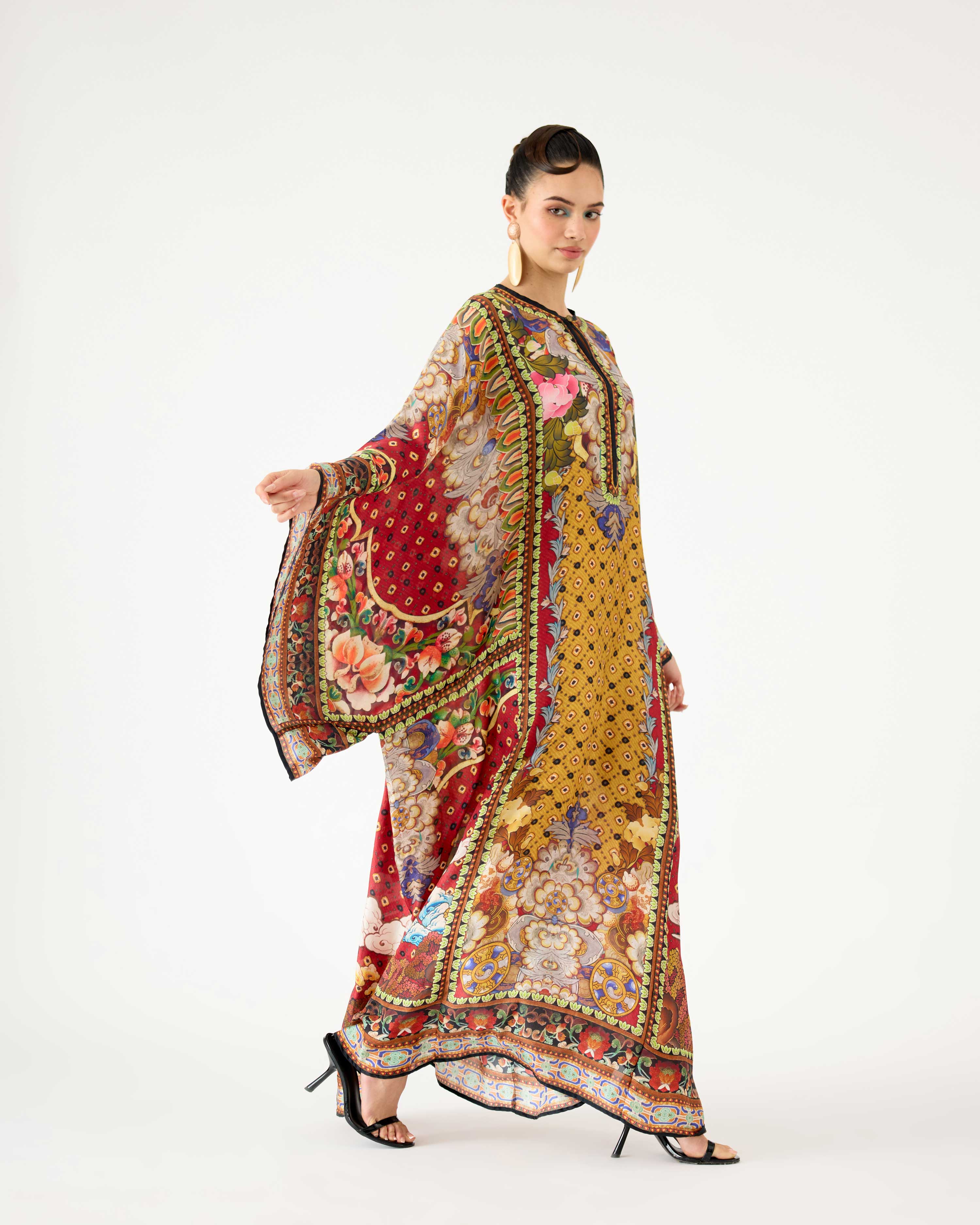 Ladakh : Beatrice - Mustard/Burgundy