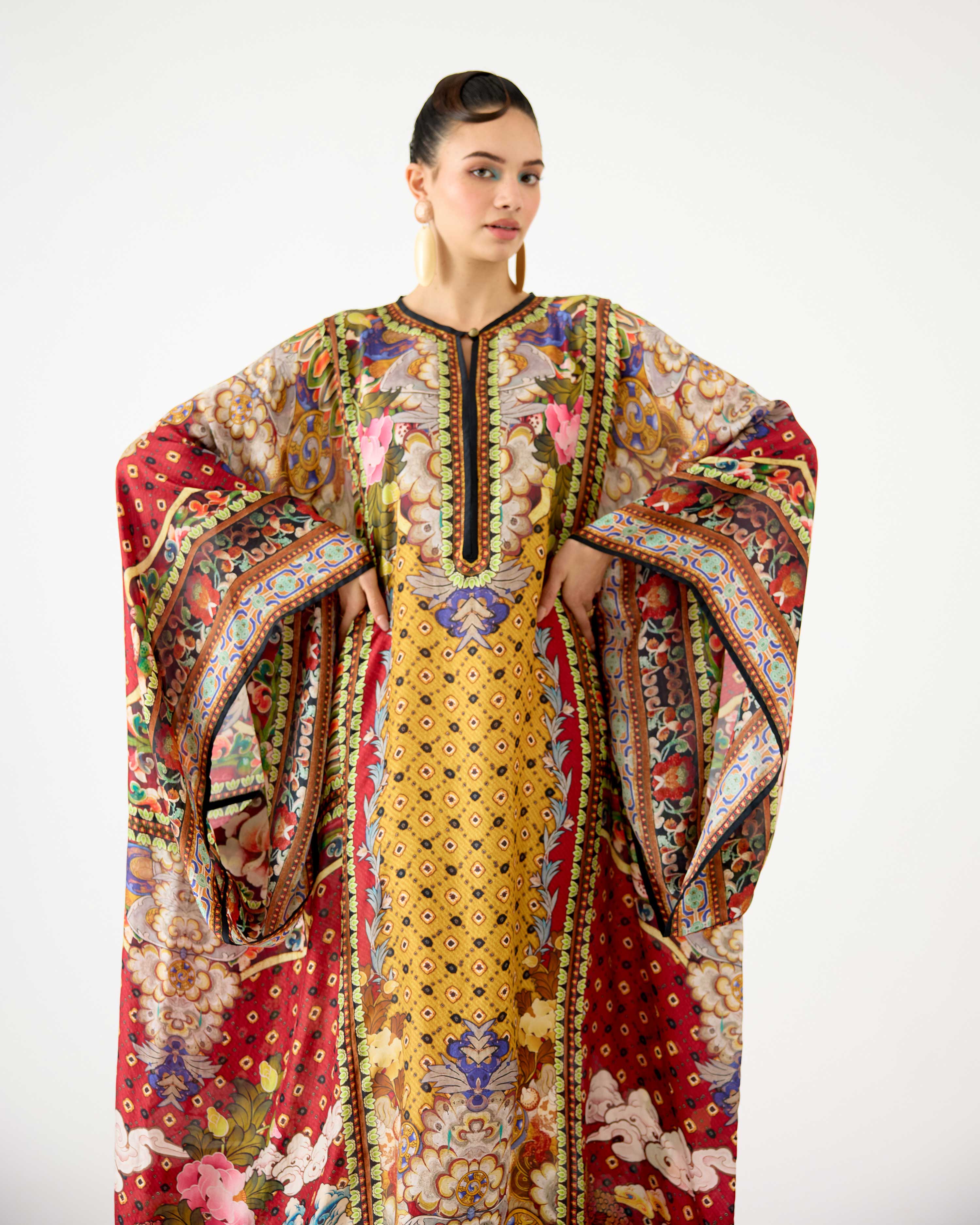 Ladakh : Beatrice - Mustard/Burgundy