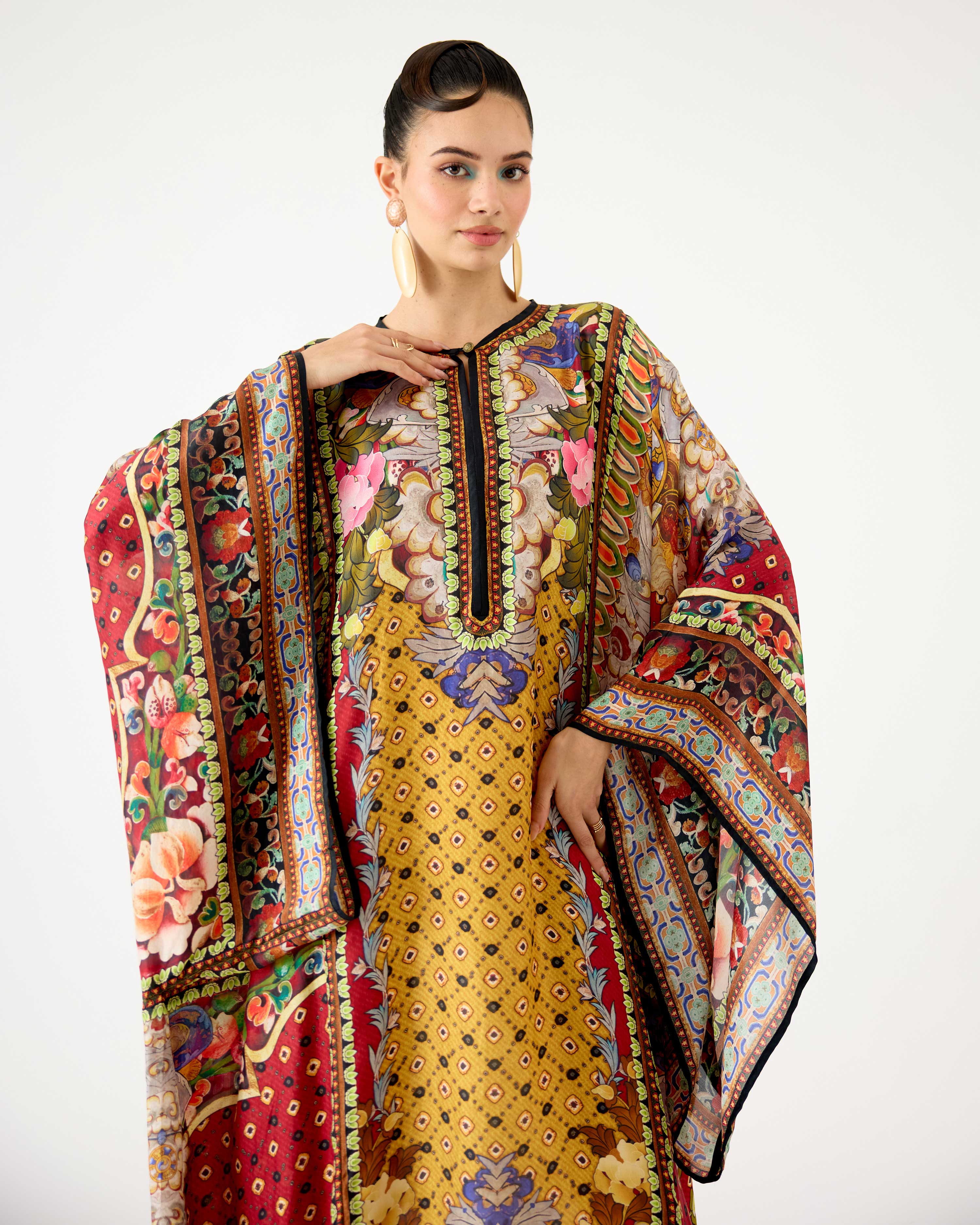 Ladakh : Beatrice - Mustard/Burgundy