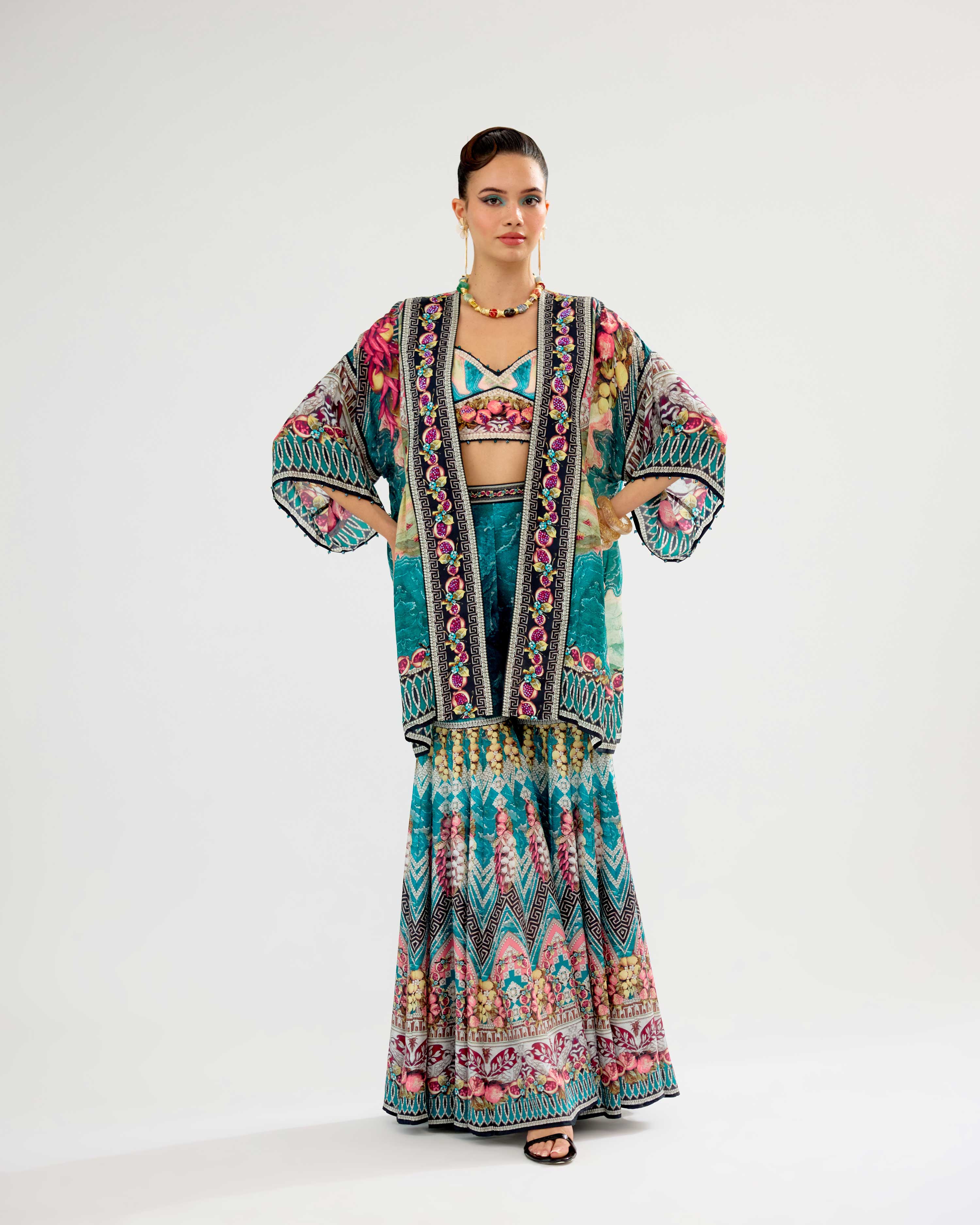 Orvieto : Kasheen/Sharara - Teal/Black