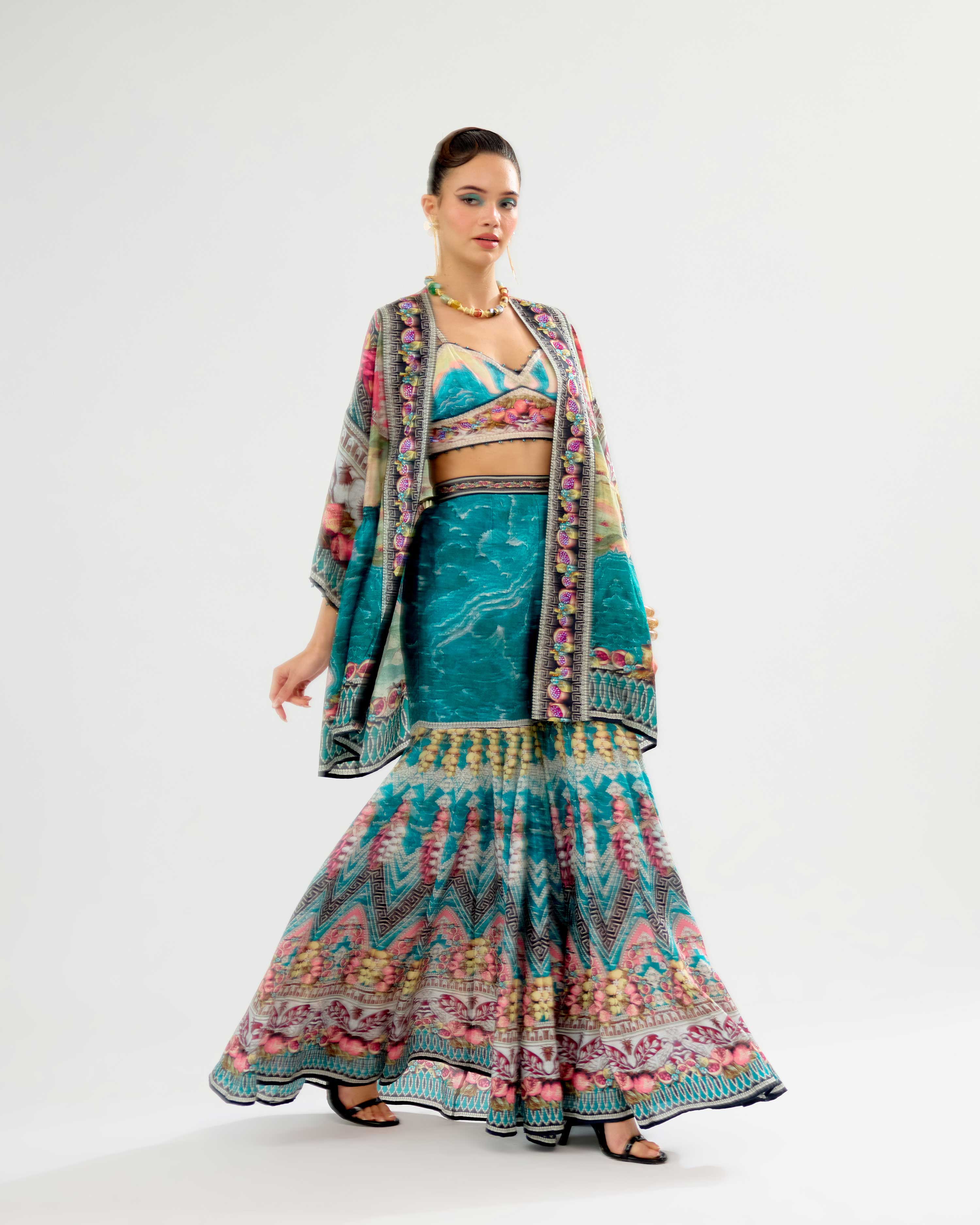 Orvieto : Kasheen/Sharara - Teal/Black