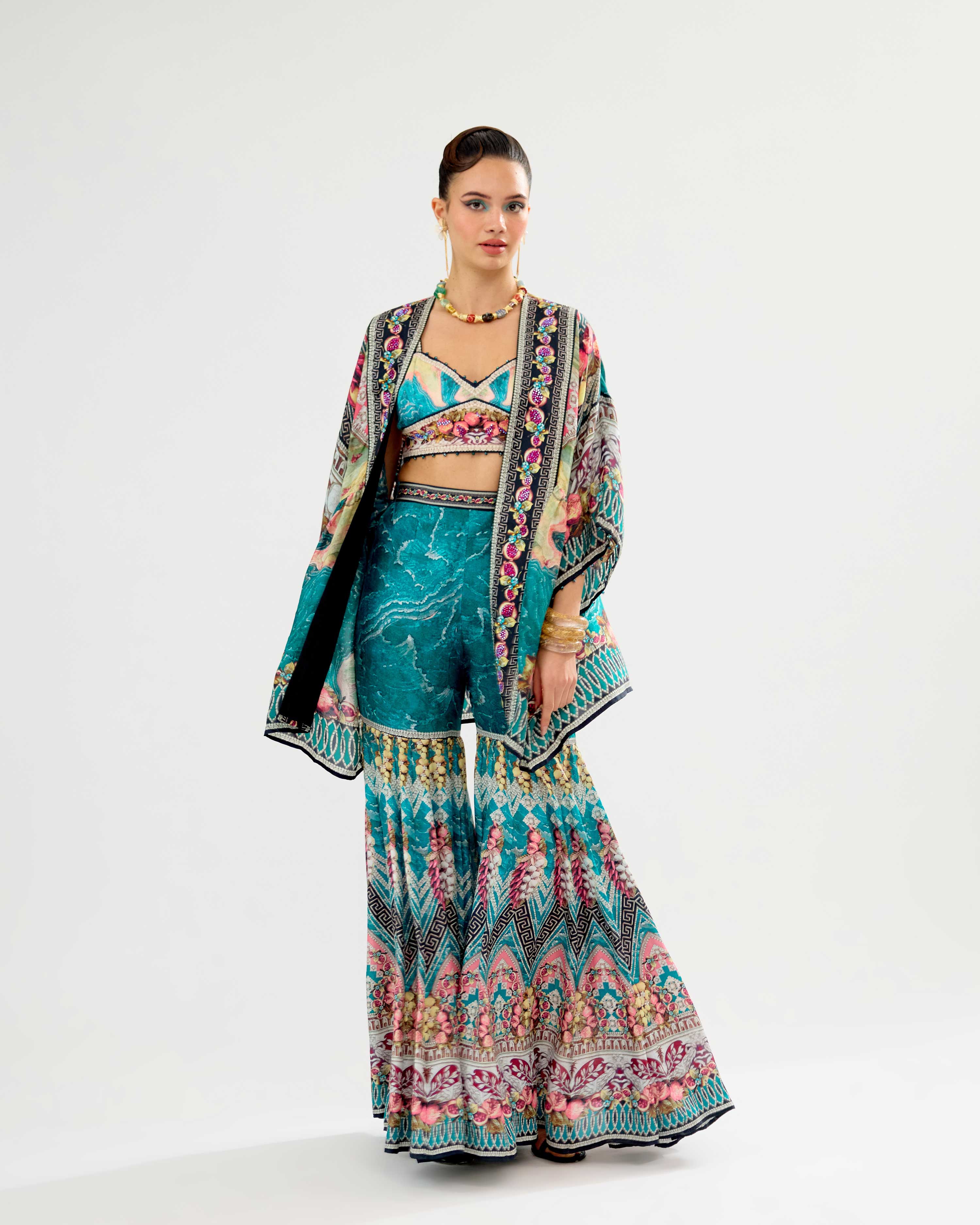 Orvieto : Kasheen/Sharara - Teal/Black