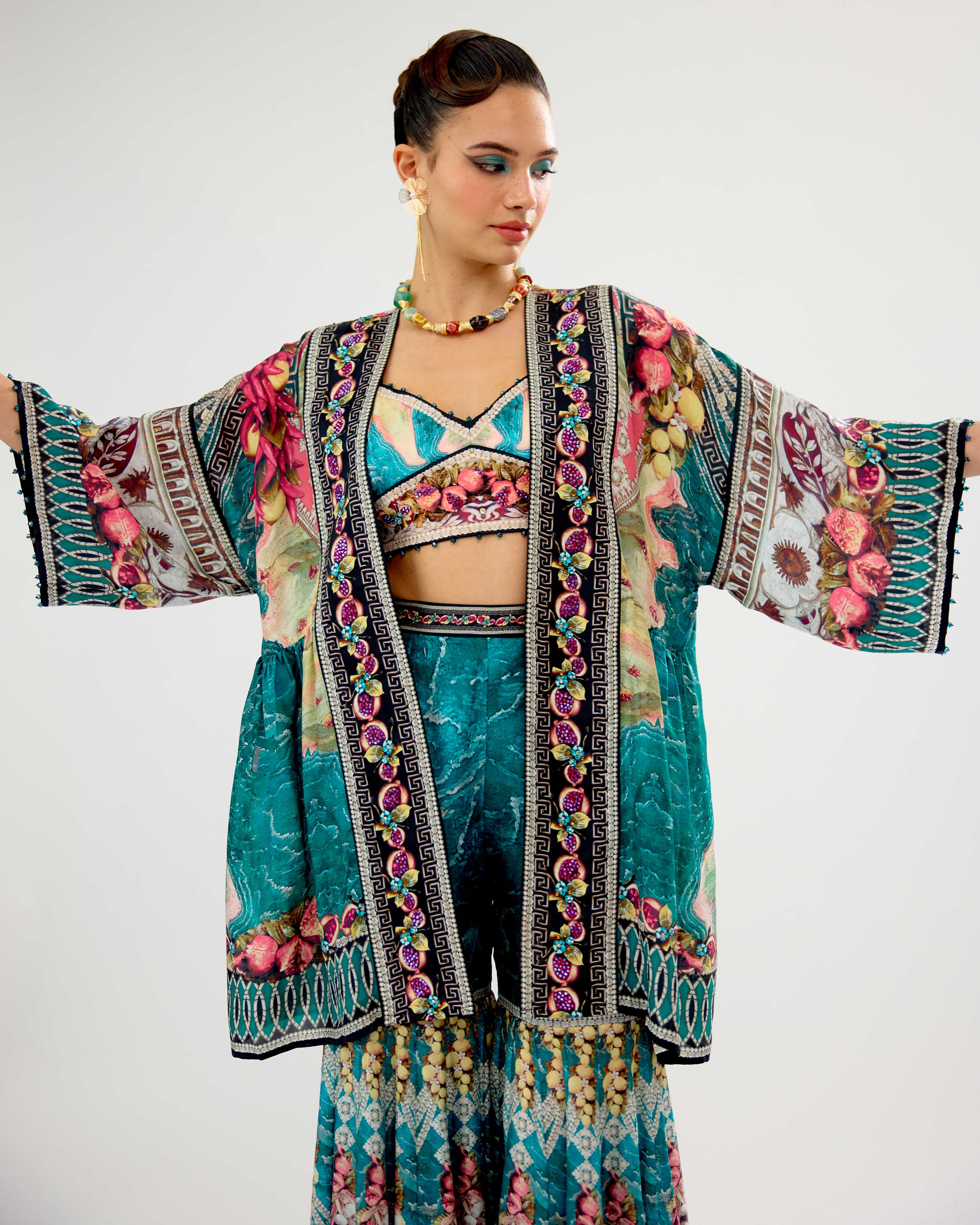 Orvieto : Kasheen/Sharara - Teal/Black