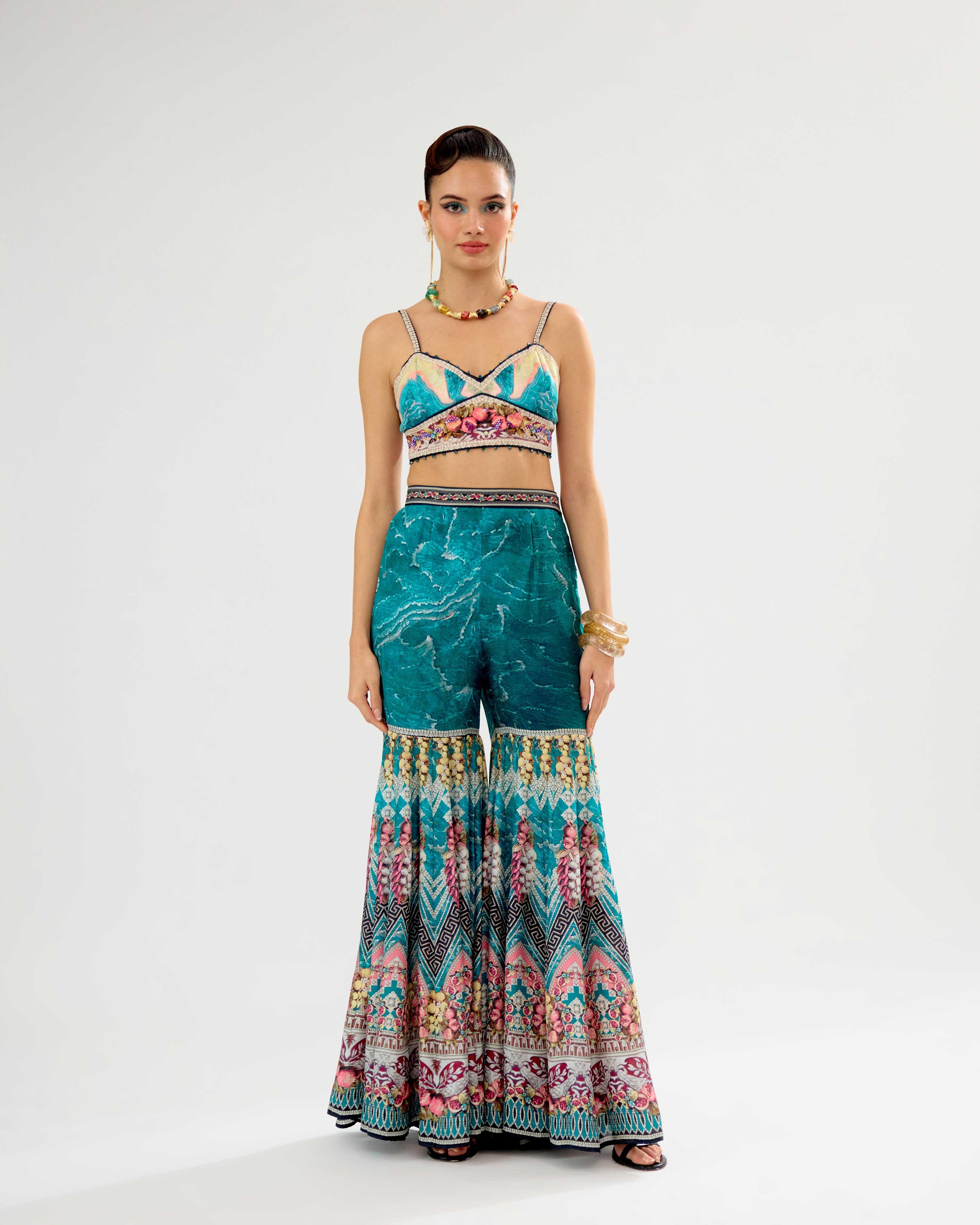 Orvieto : Kasheen/Sharara - Teal/Black