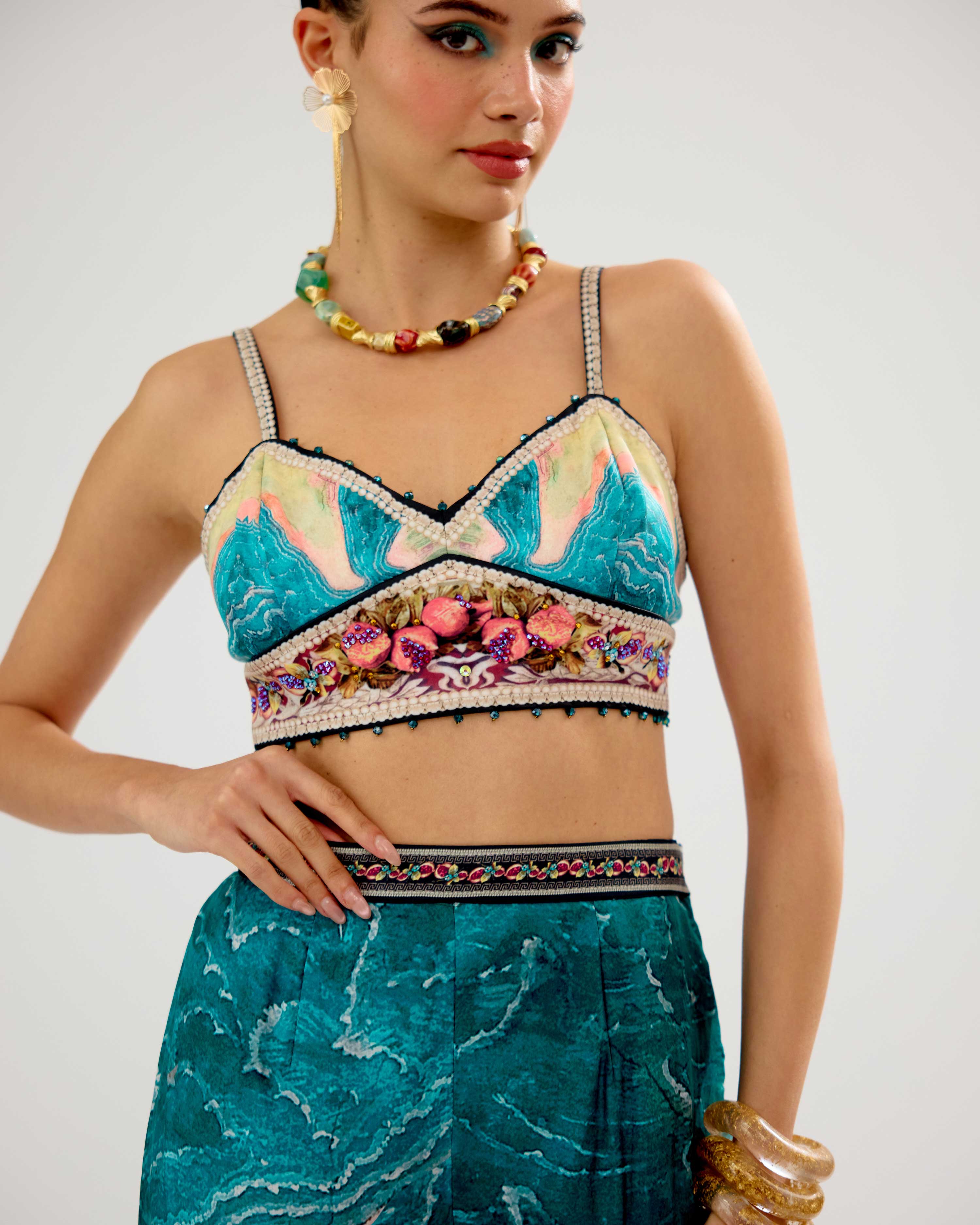 Orvieto : Kasheen/Sharara - Teal/Black
