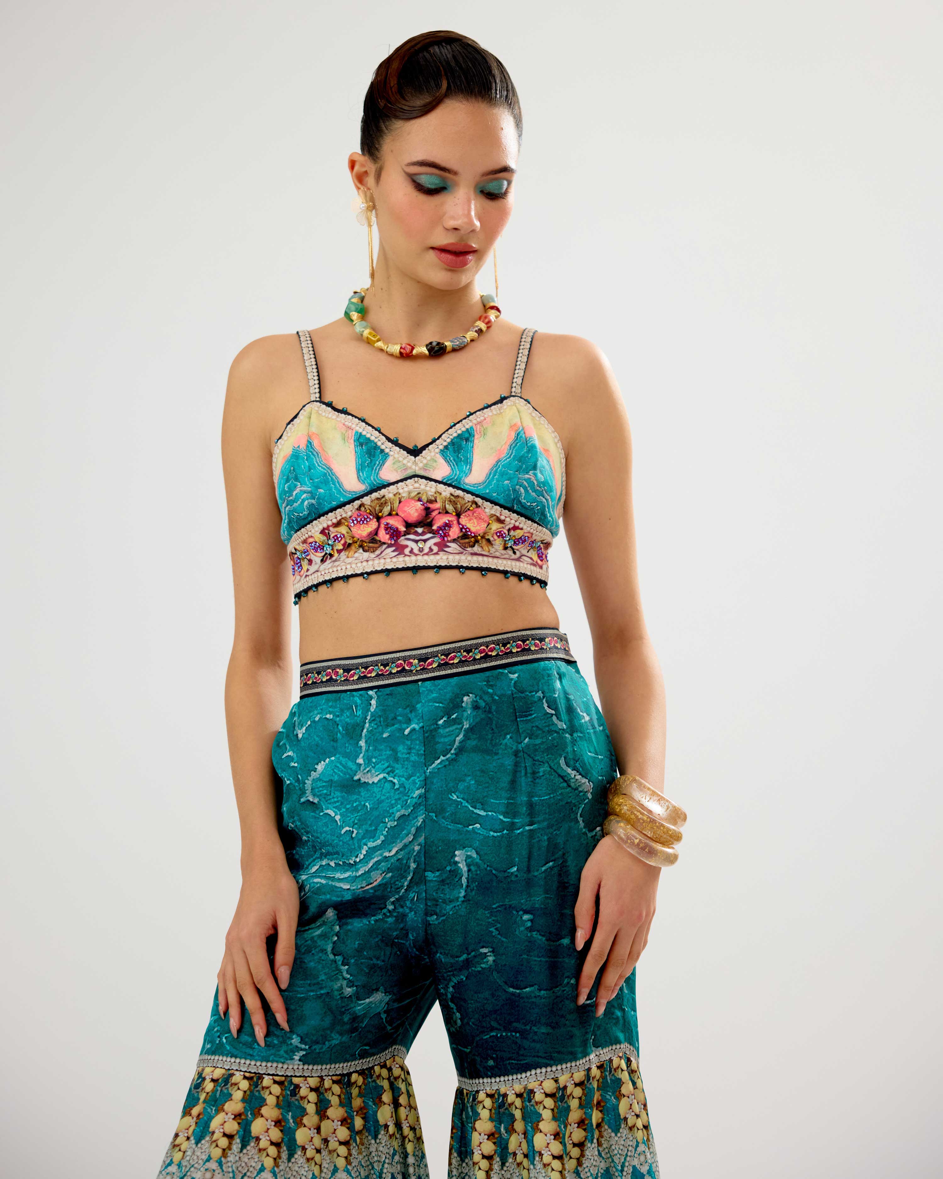 Orvieto : Kasheen/Sharara - Teal/Black