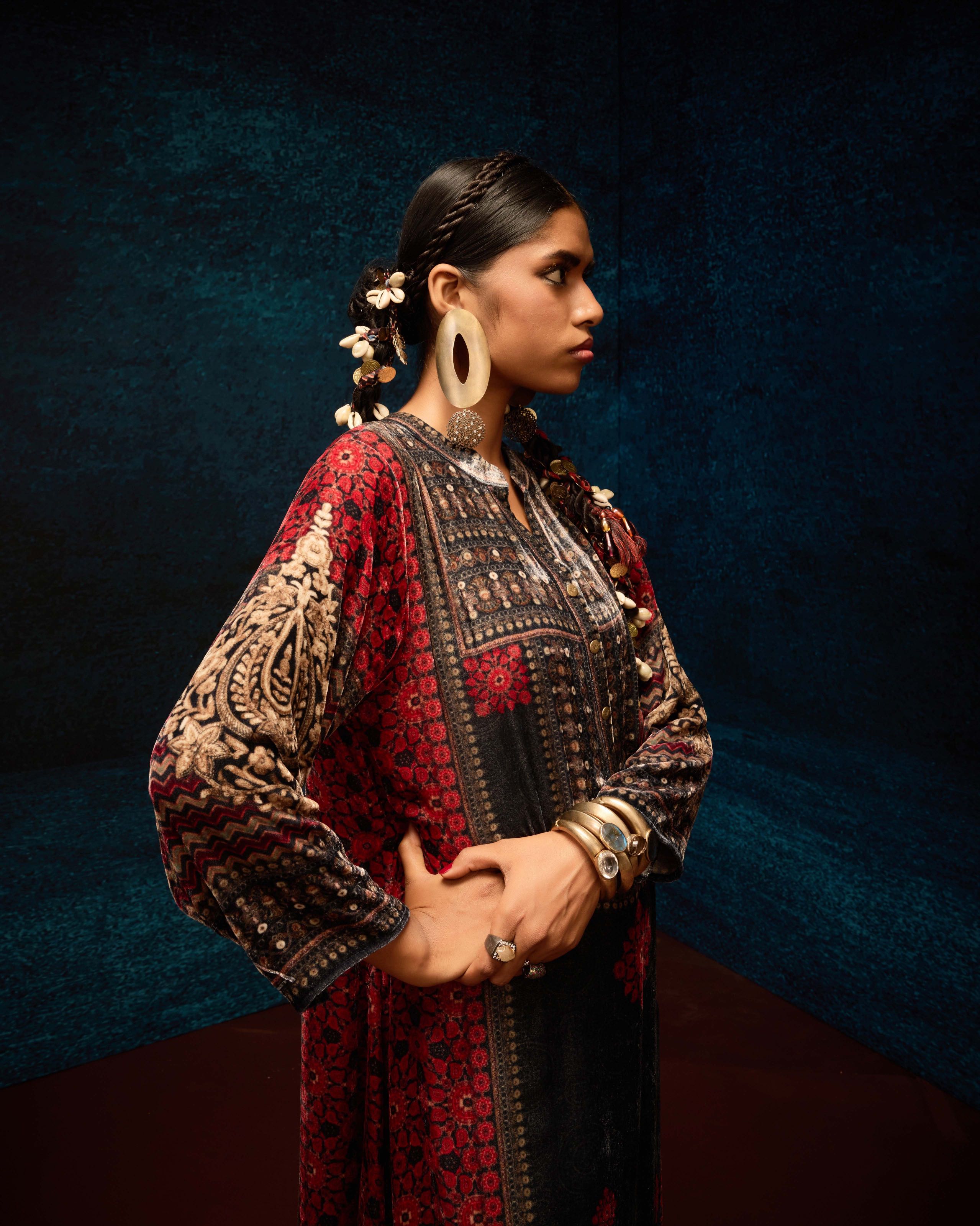 Ajrakh : Zeynep - Red/Black